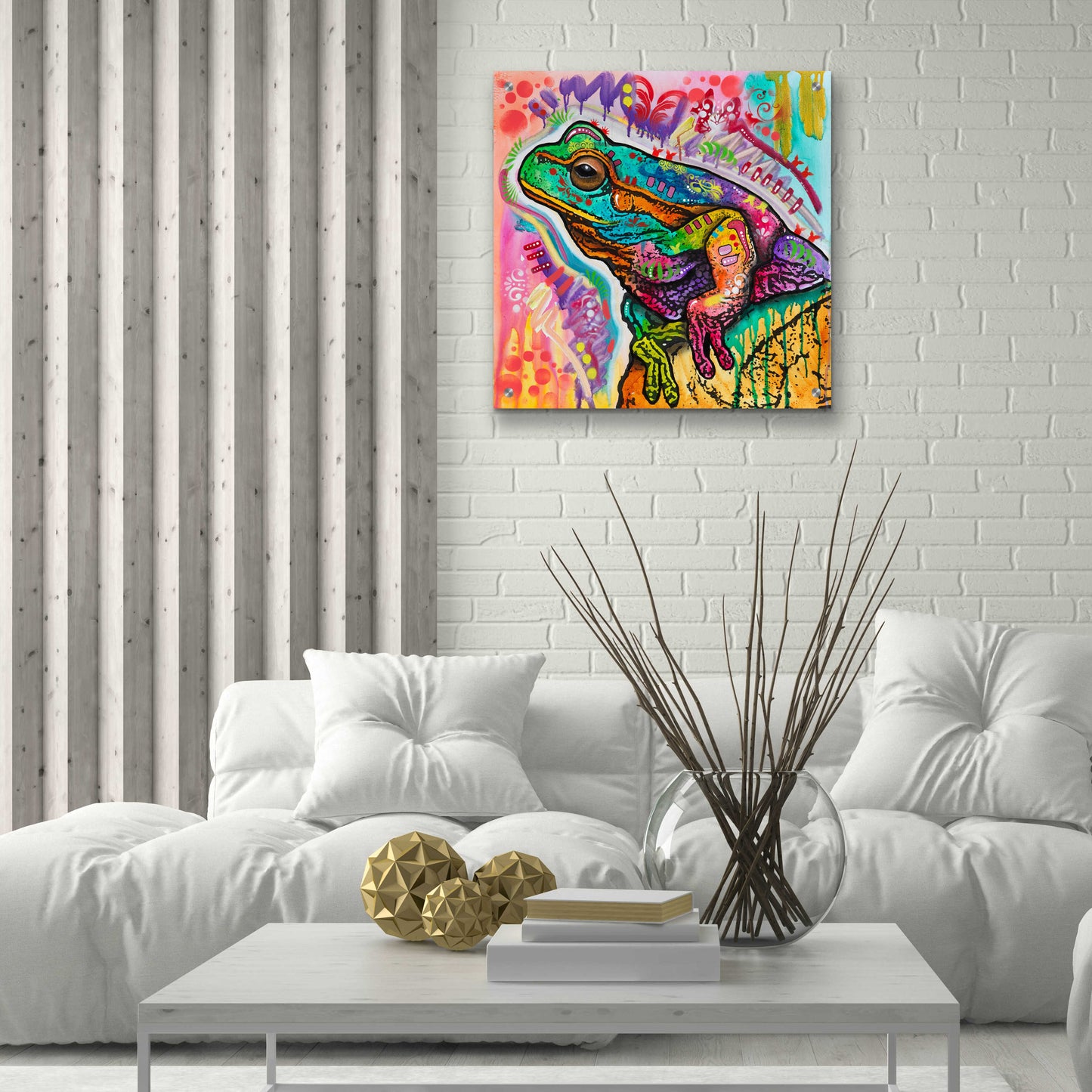 Epic Art 'Psychedelic Frog' by Dean Russo, Acrylic Glass Wall Art,24x24