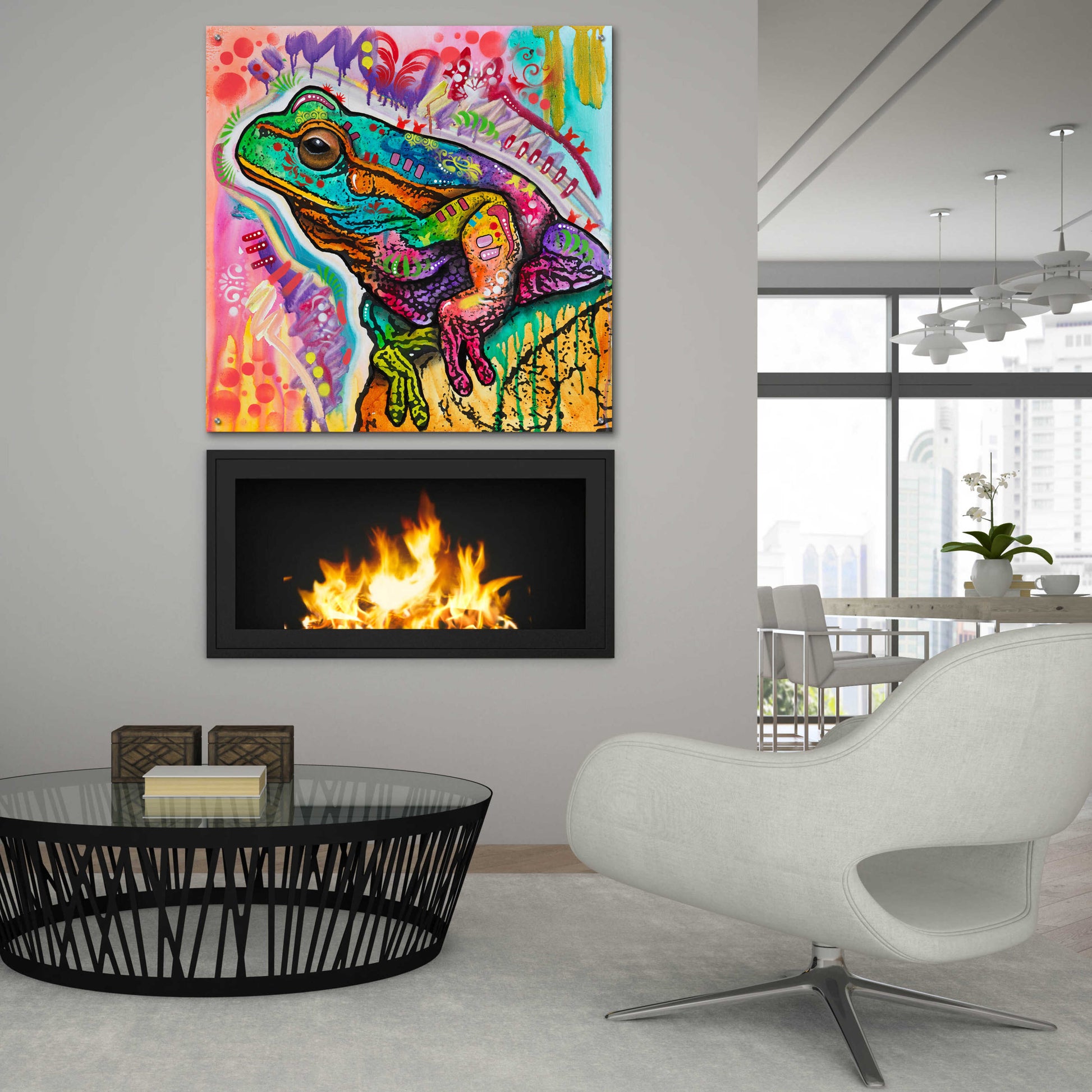 Epic Art 'Psychedelic Frog' by Dean Russo, Acrylic Glass Wall Art,36x36