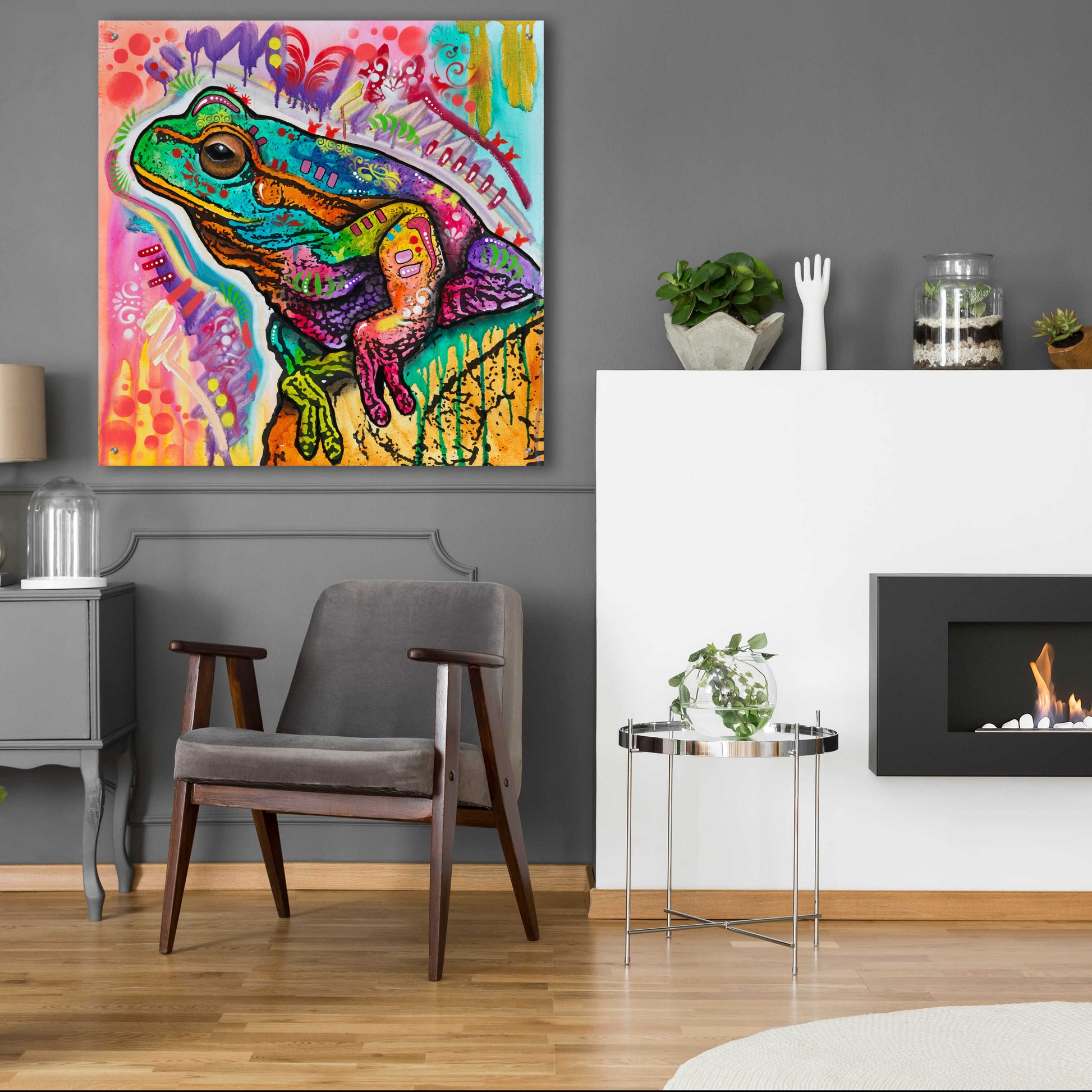 Epic Art 'Psychedelic Frog' by Dean Russo, Acrylic Glass Wall Art,36x36