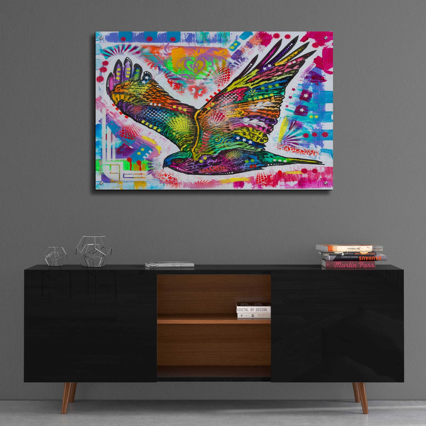 Epic Art 'Hawk' by Dean Russo, Acrylic Glass Wall Art,36x24