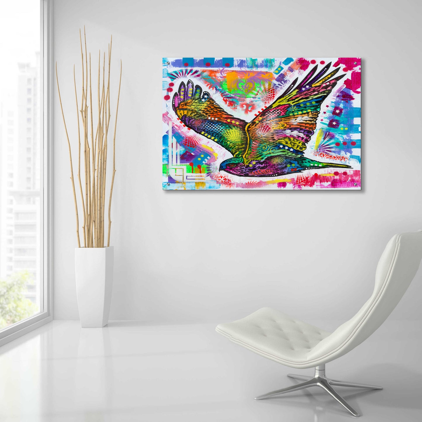 Epic Art 'Hawk' by Dean Russo, Acrylic Glass Wall Art,36x24