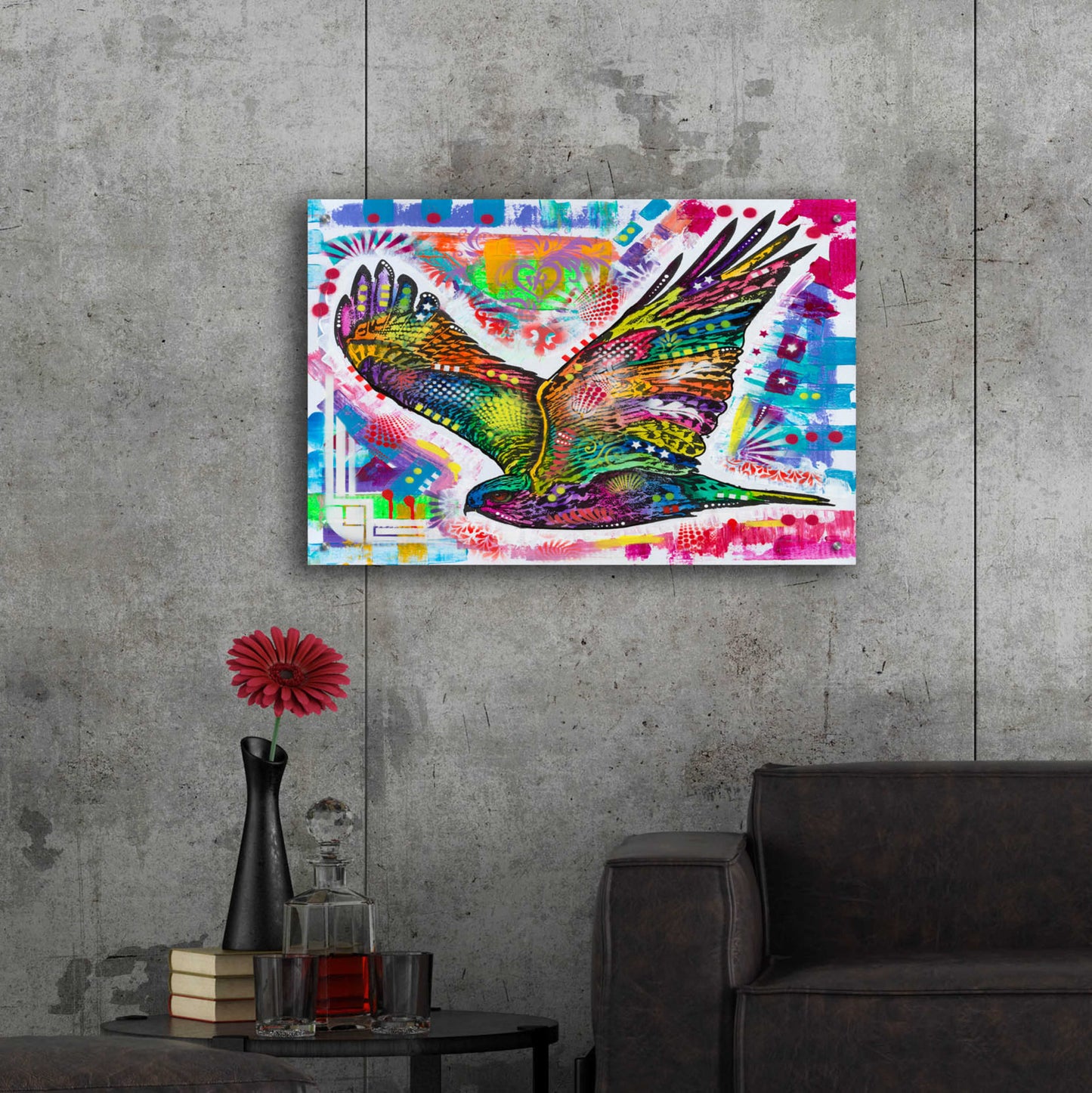 Epic Art 'Hawk' by Dean Russo, Acrylic Glass Wall Art,36x24