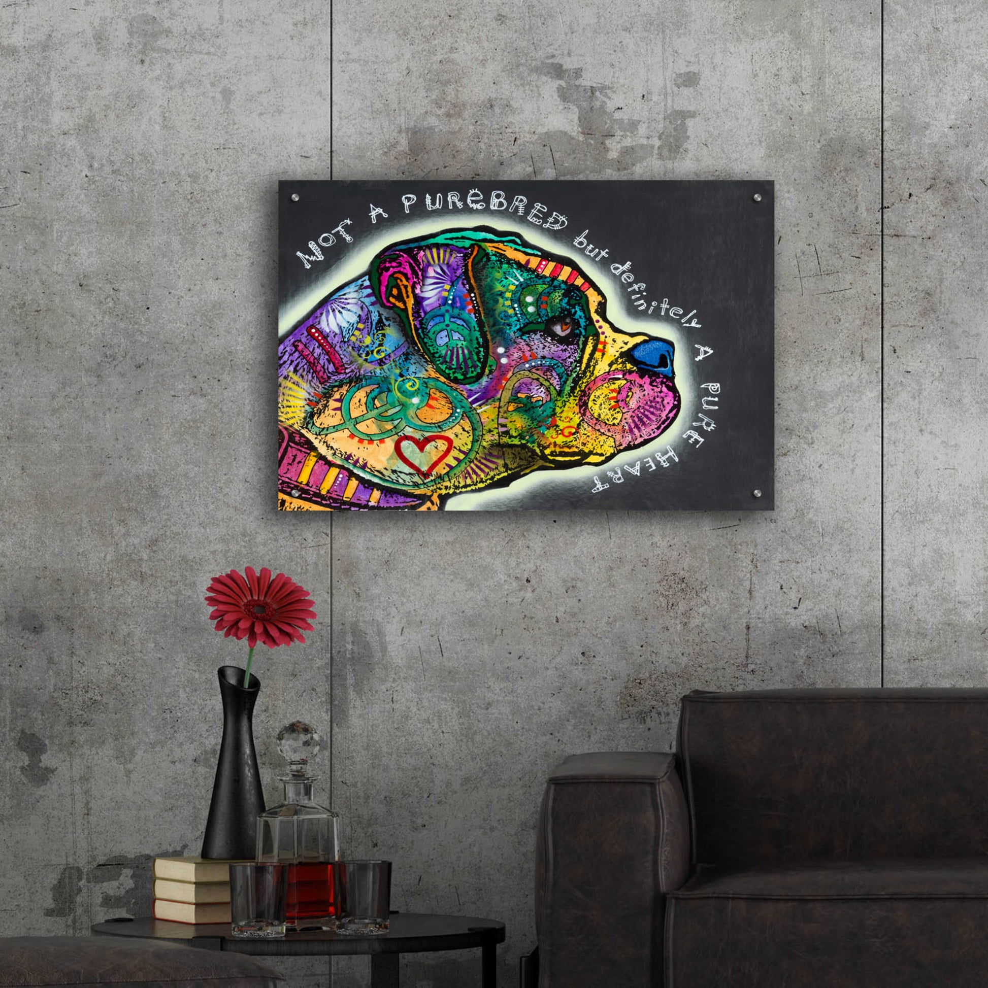 Epic Art 'Pure Heart' by Dean Russo, Acrylic Glass Wall Art,36x24