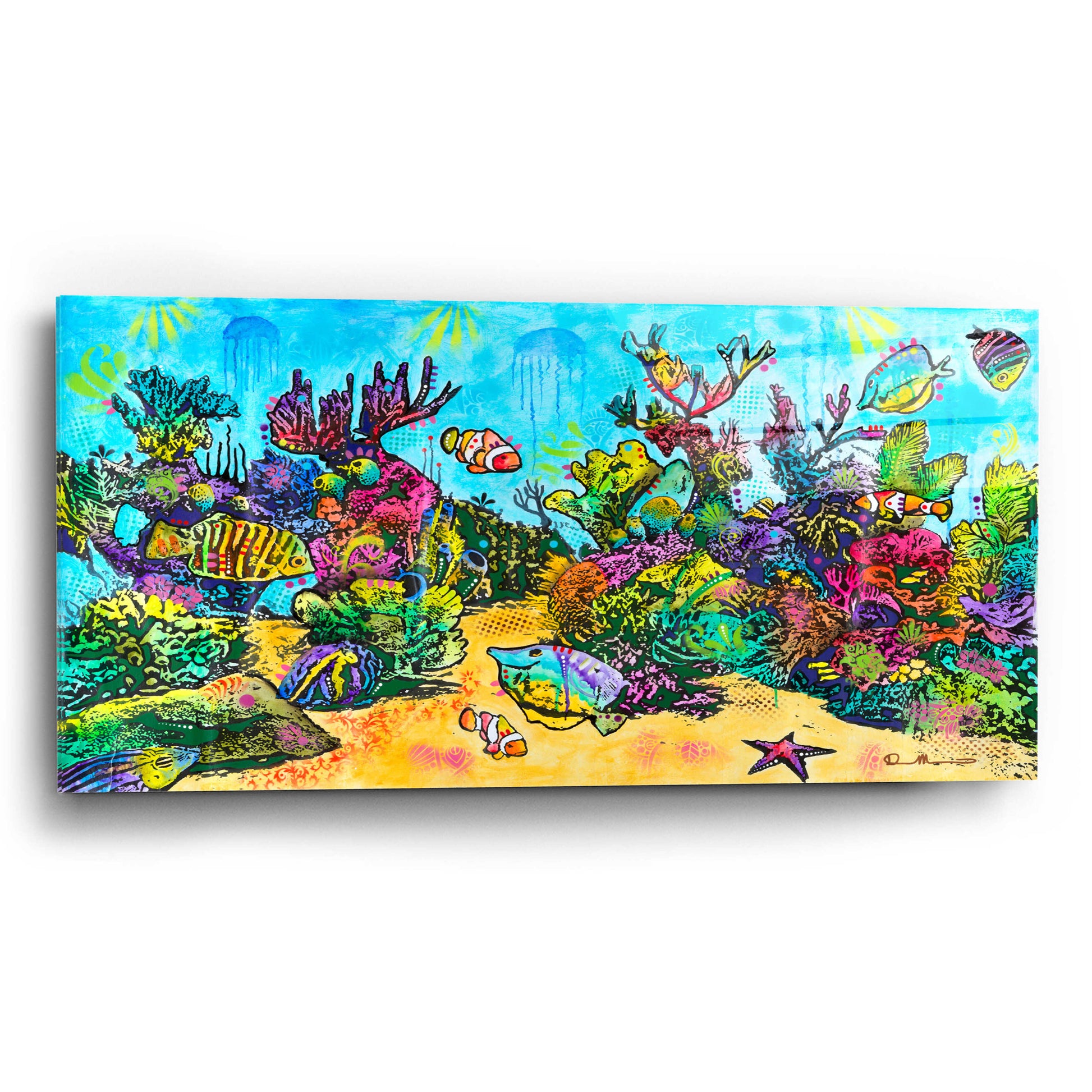 Epic Art 'Underwater Magic' by Dean Russo, Acrylic Glass Wall Art,24x12