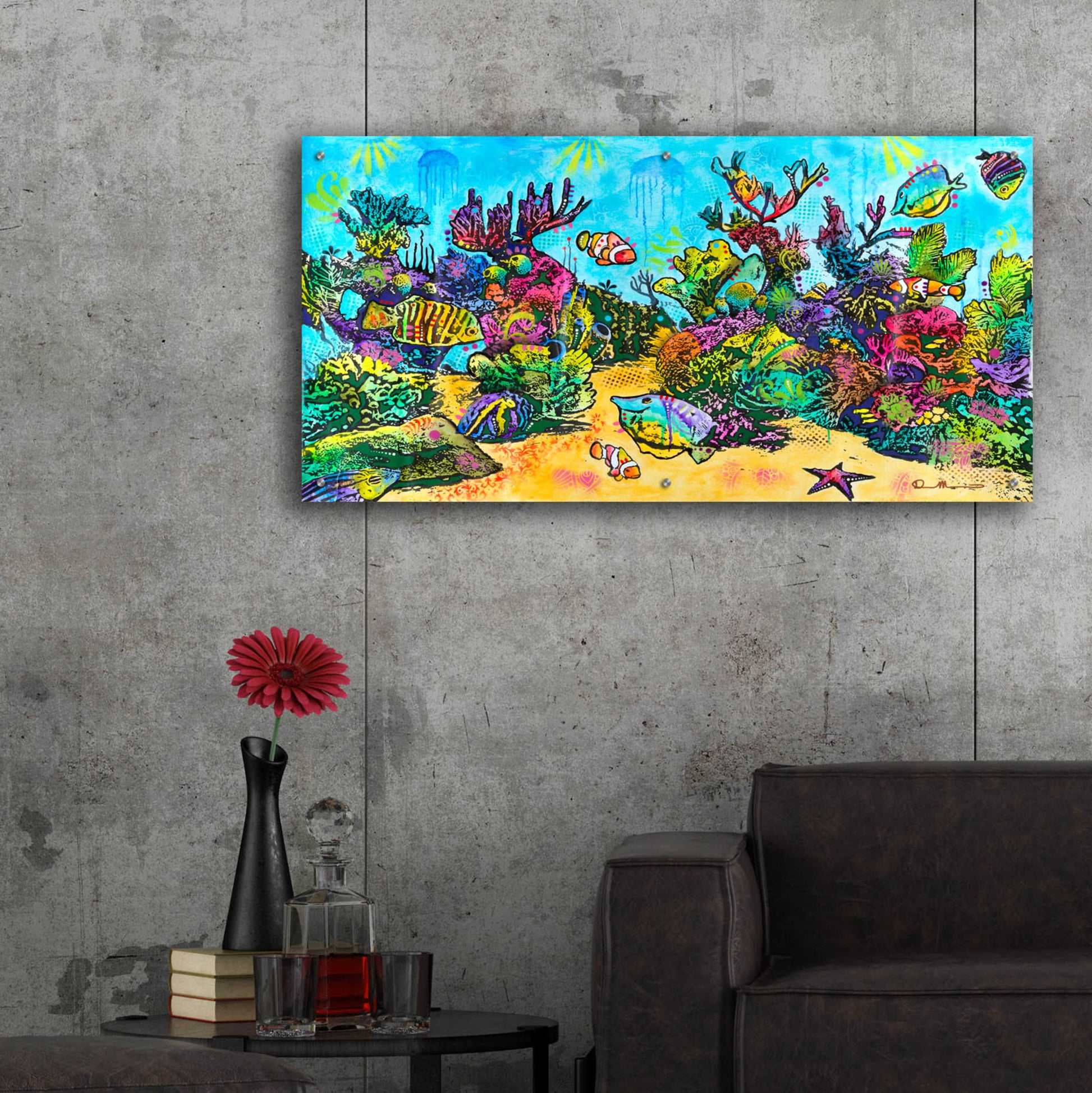 Epic Art 'Underwater Magic' by Dean Russo, Acrylic Glass Wall Art,48x24