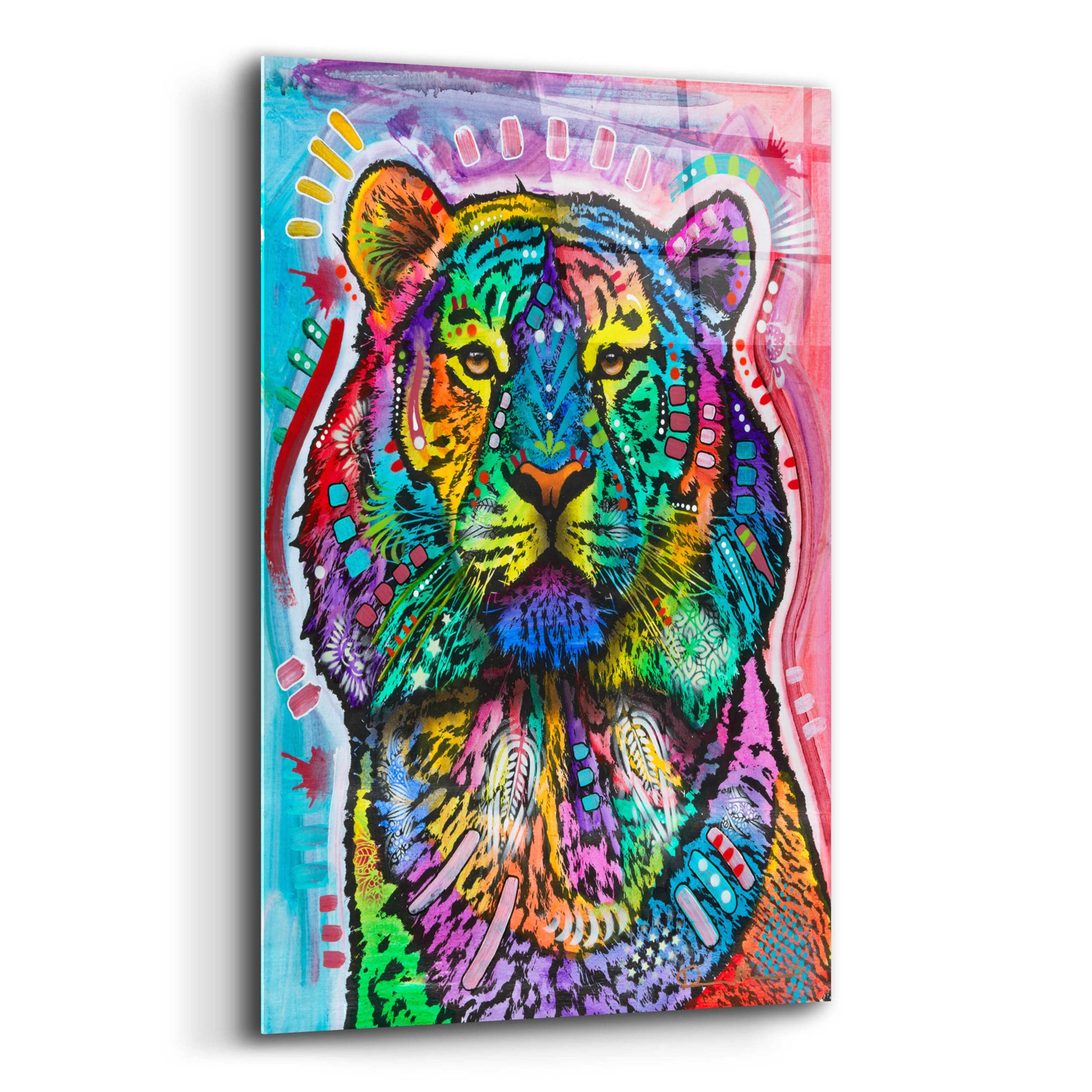 Epic Art 'Curious Tiger' by Dean Russo, Acrylic Glass Wall Art,12x16