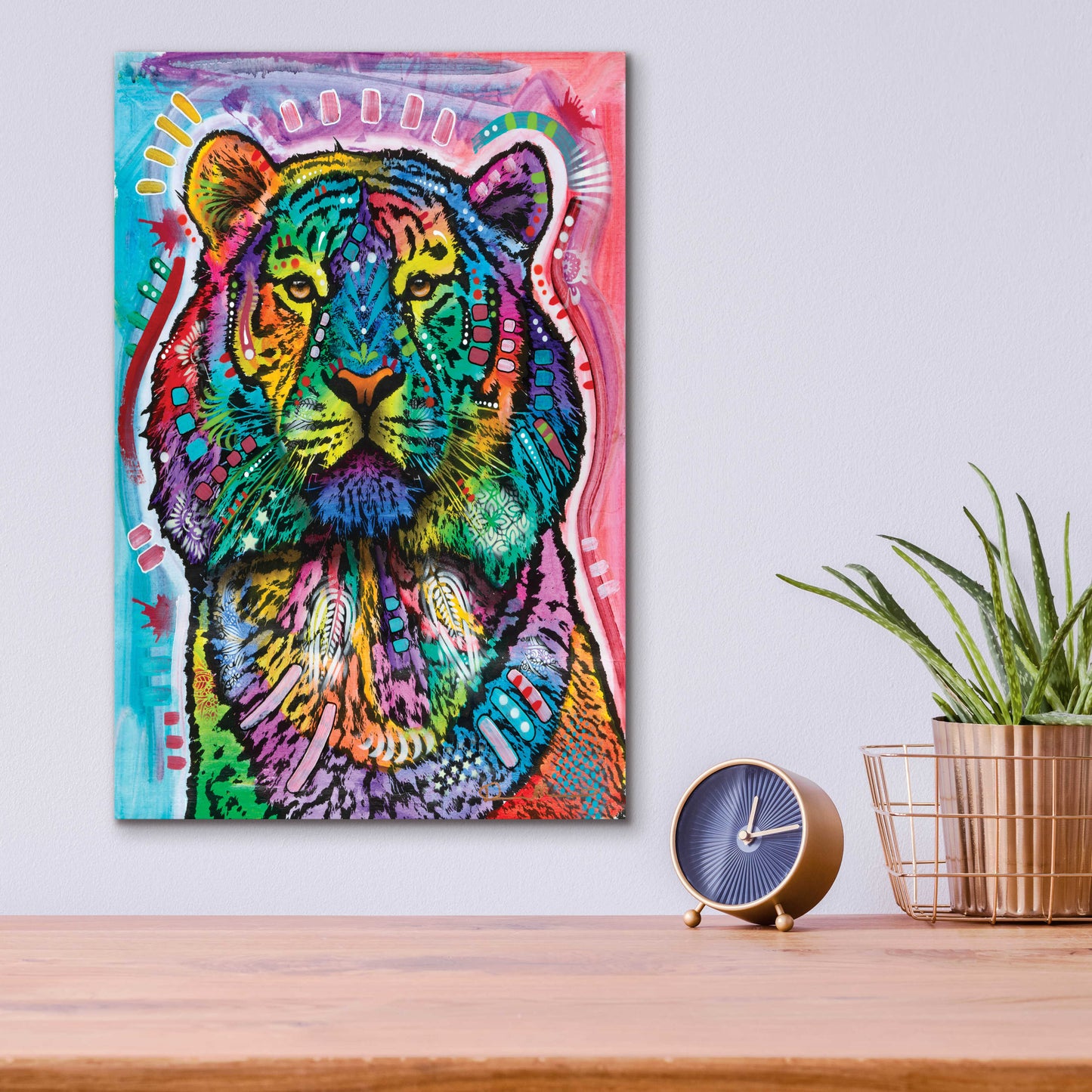 Epic Art 'Curious Tiger' by Dean Russo, Acrylic Glass Wall Art,12x16