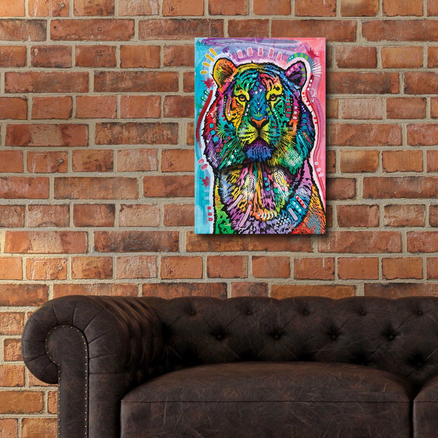 Epic Art 'Curious Tiger' by Dean Russo, Acrylic Glass Wall Art,16x24