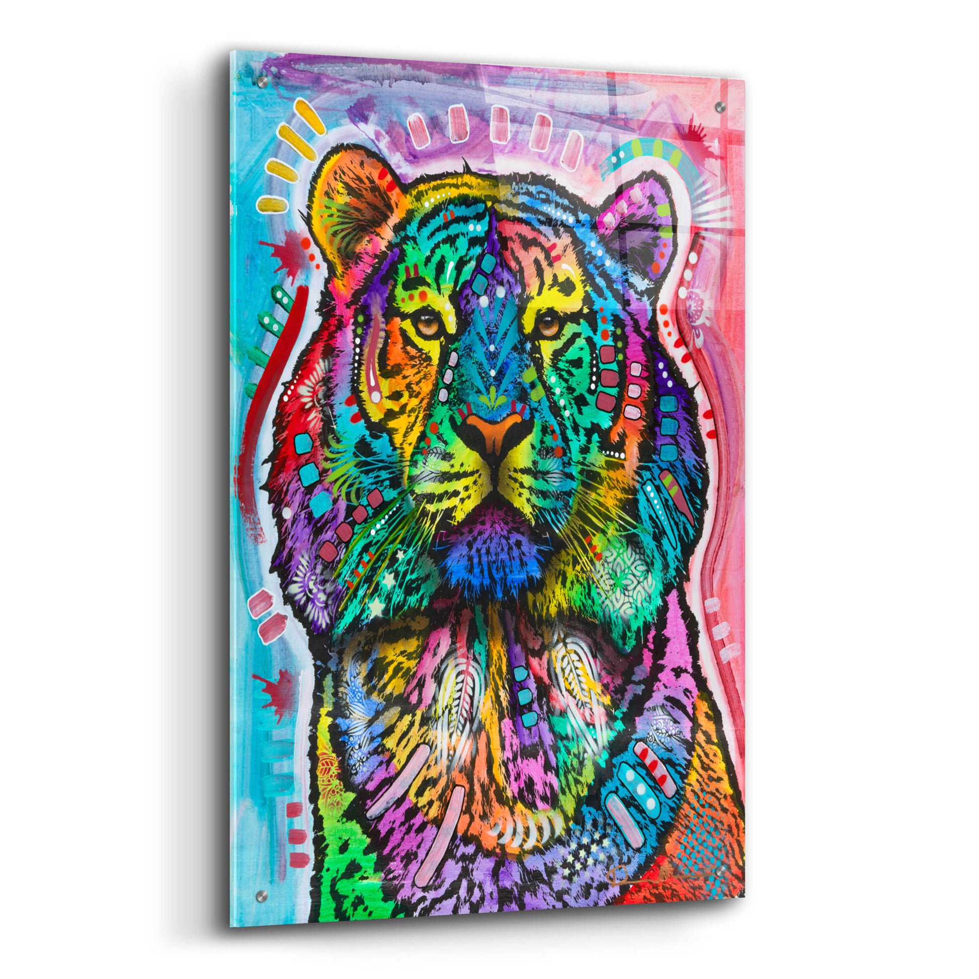 Epic Art 'Curious Tiger' by Dean Russo, Acrylic Glass Wall Art,24x36