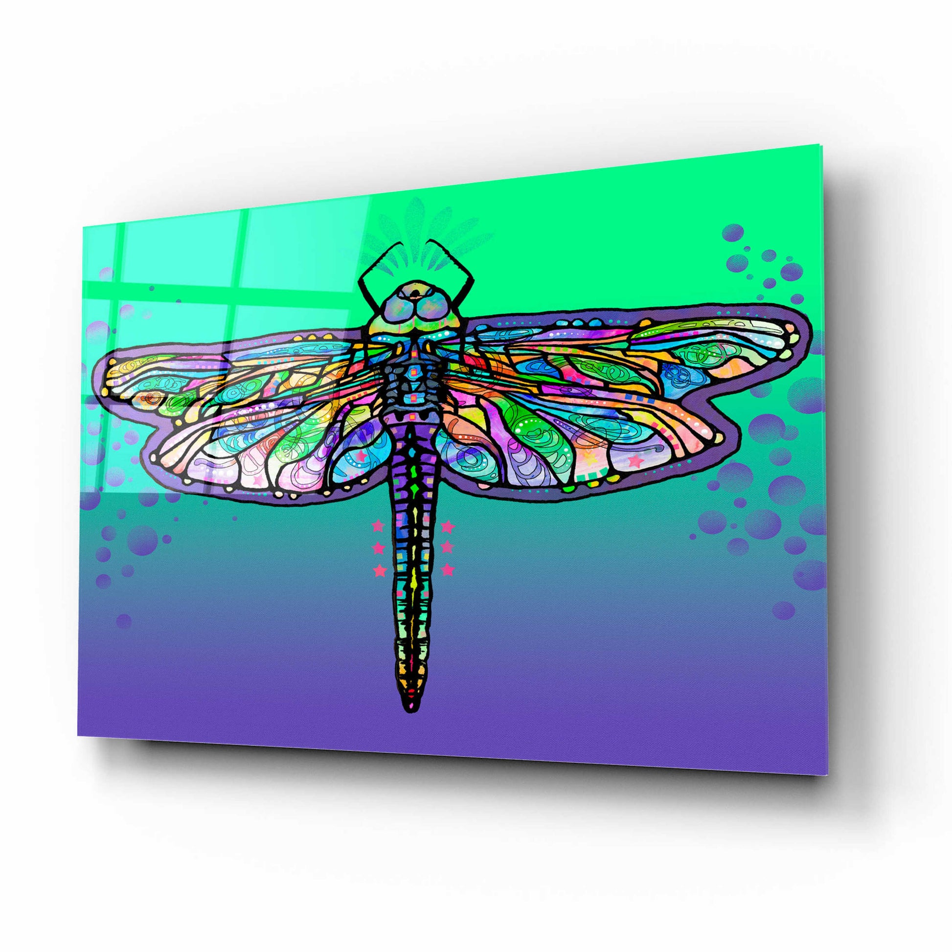 Epic Art 'Dragonfly' by Dean Russo, Acrylic Glass Wall Art,16x12