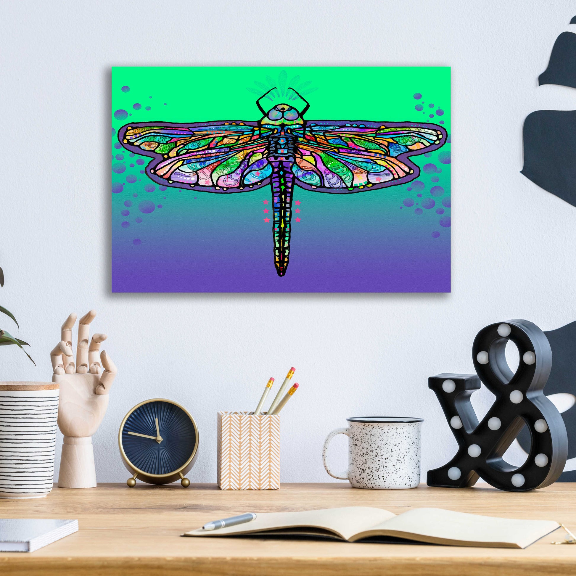 Epic Art 'Dragonfly' by Dean Russo, Acrylic Glass Wall Art,16x12