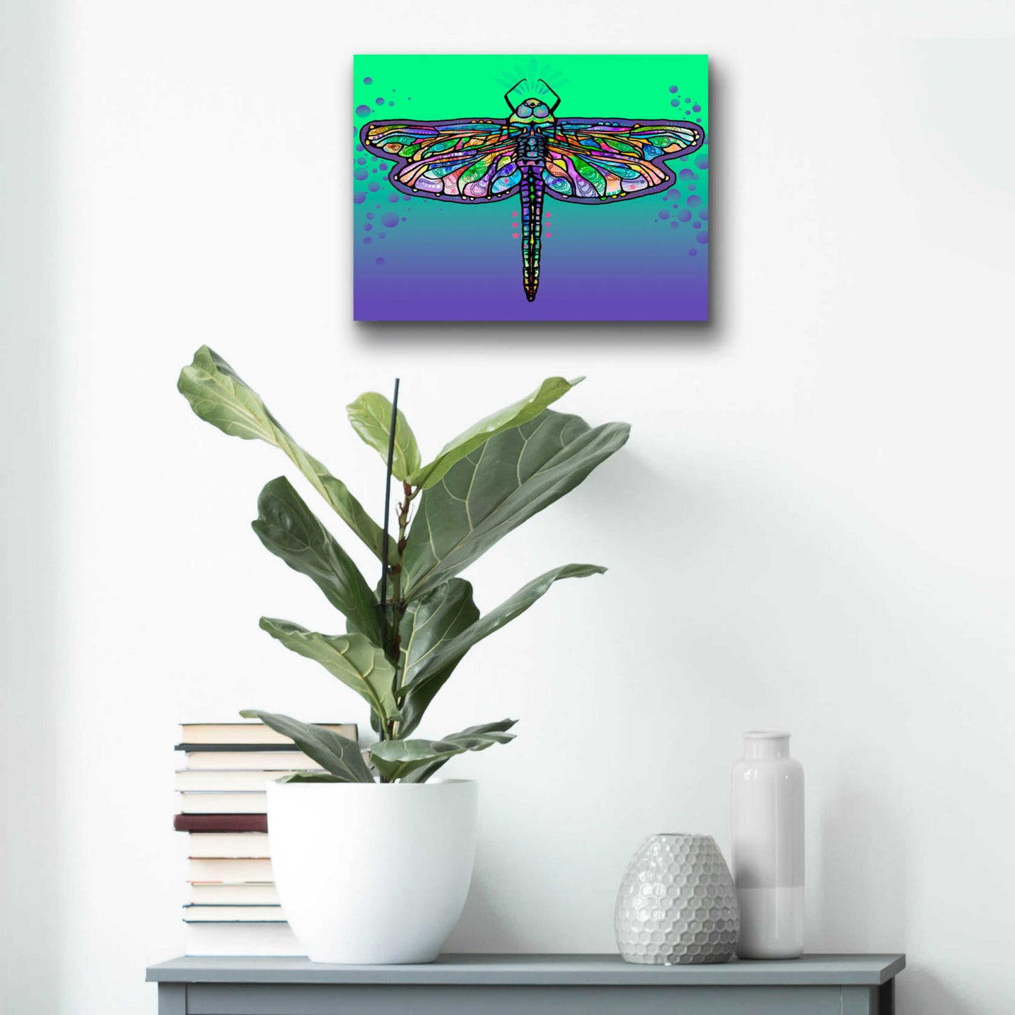 Epic Art 'Dragonfly' by Dean Russo, Acrylic Glass Wall Art,16x12