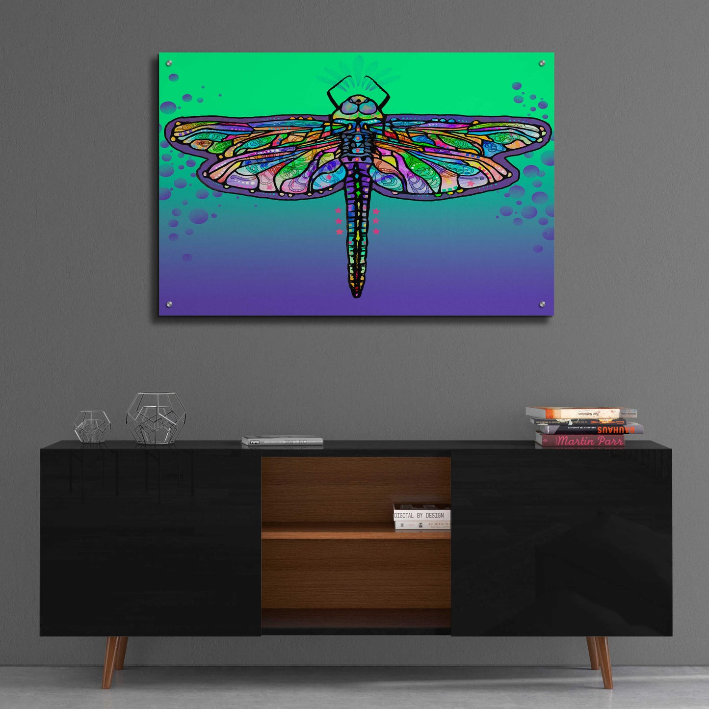 Epic Art 'Dragonfly' by Dean Russo, Acrylic Glass Wall Art,36x24