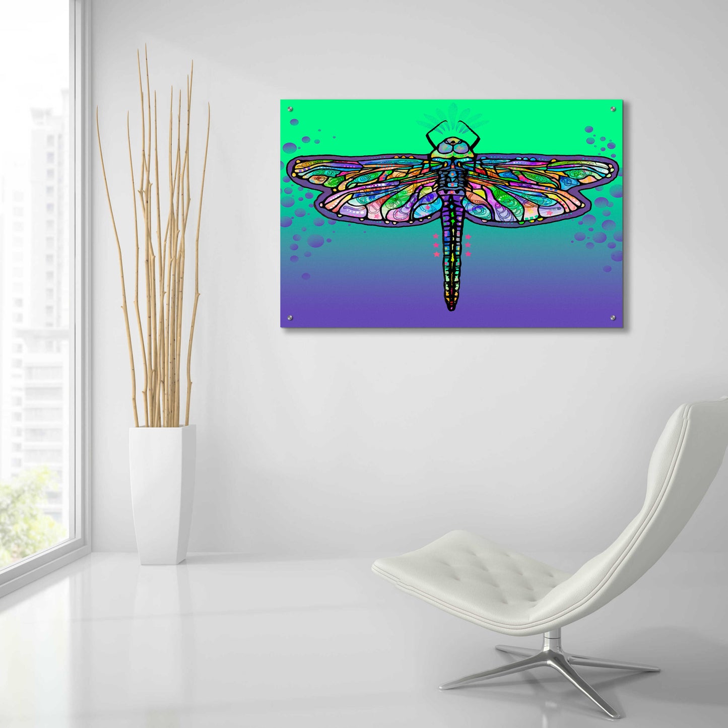 Epic Art 'Dragonfly' by Dean Russo, Acrylic Glass Wall Art,36x24