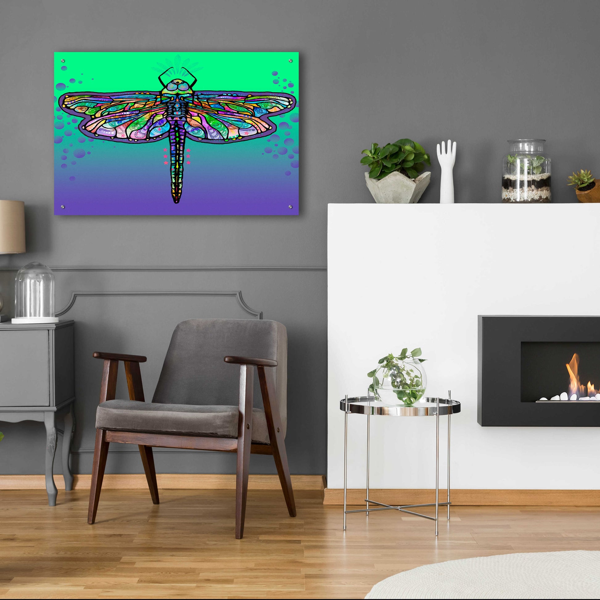 Epic Art 'Dragonfly' by Dean Russo, Acrylic Glass Wall Art,36x24