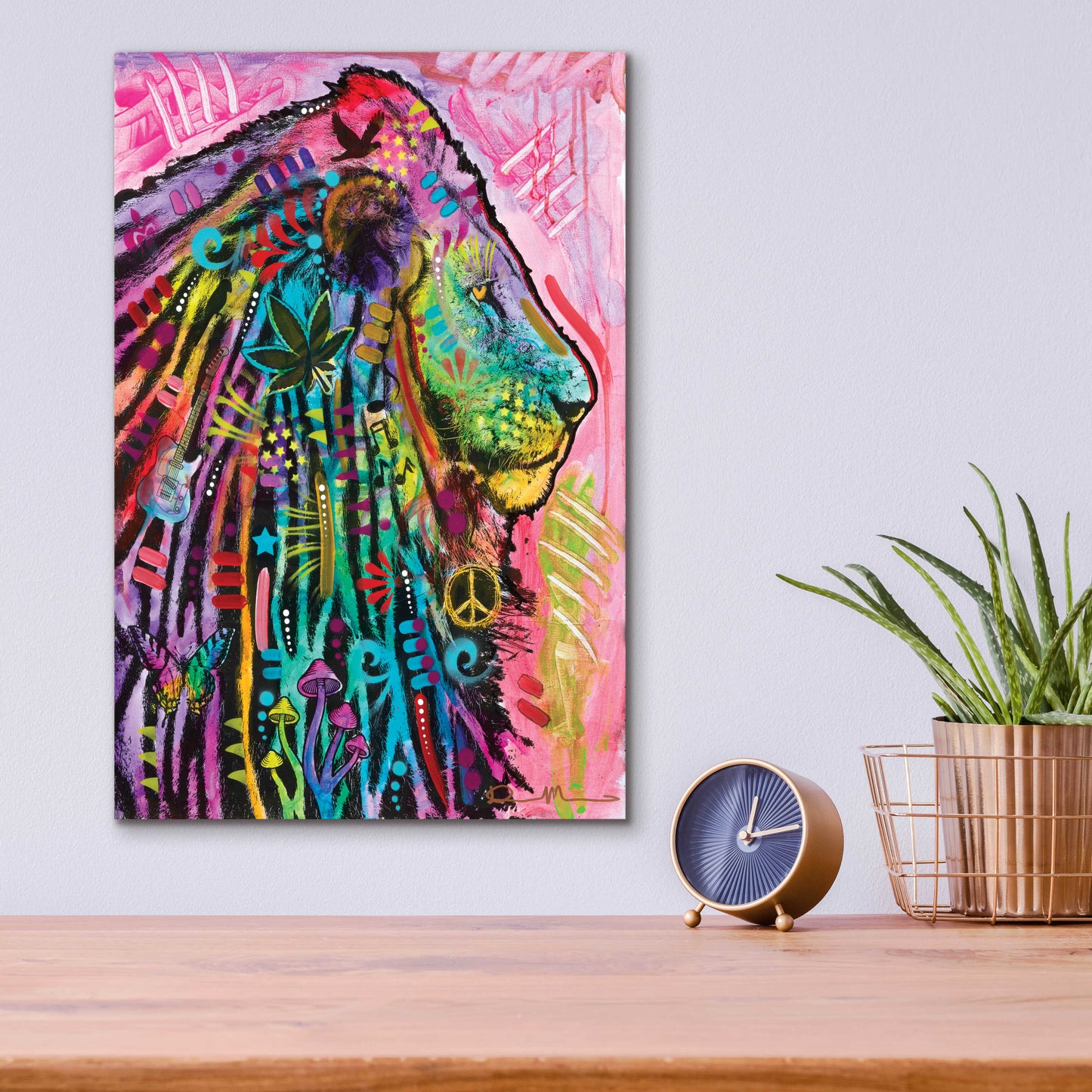 Epic Art 'Syco-Delic Lion' by Dean Russo, Acrylic Glass Wall Art,12x16