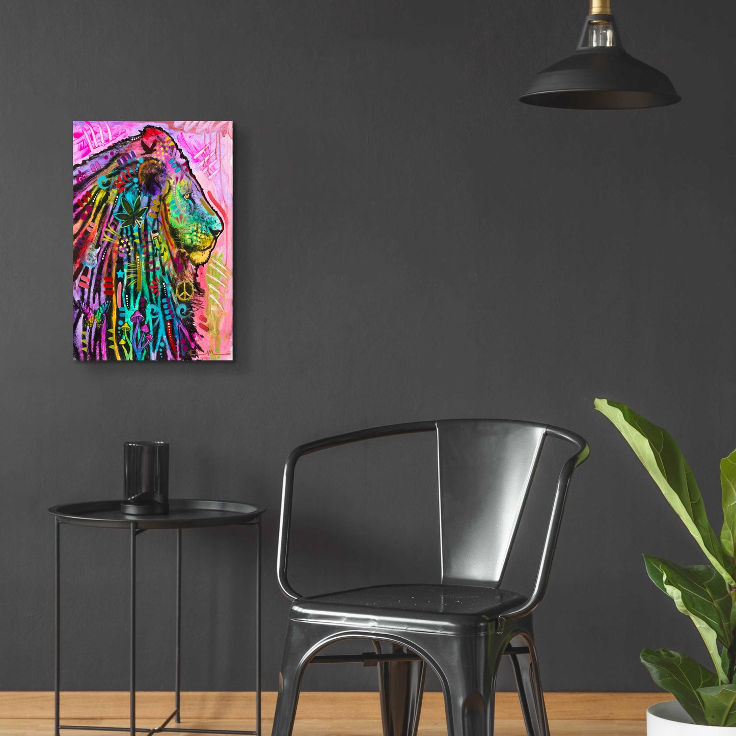 Epic Art 'Syco-Delic Lion' by Dean Russo, Acrylic Glass Wall Art,16x24