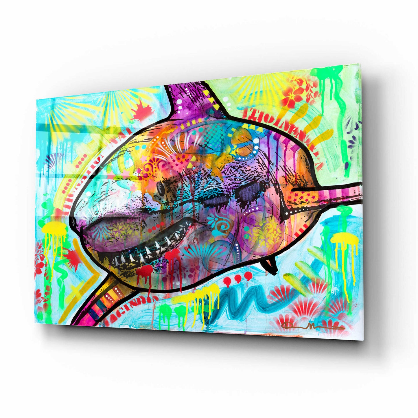 Epic Art 'Shark 2' by Dean Russo, Acrylic Glass Wall Art,16x12