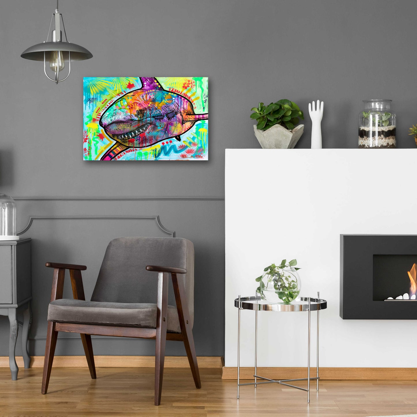 Epic Art 'Shark 2' by Dean Russo, Acrylic Glass Wall Art,24x16