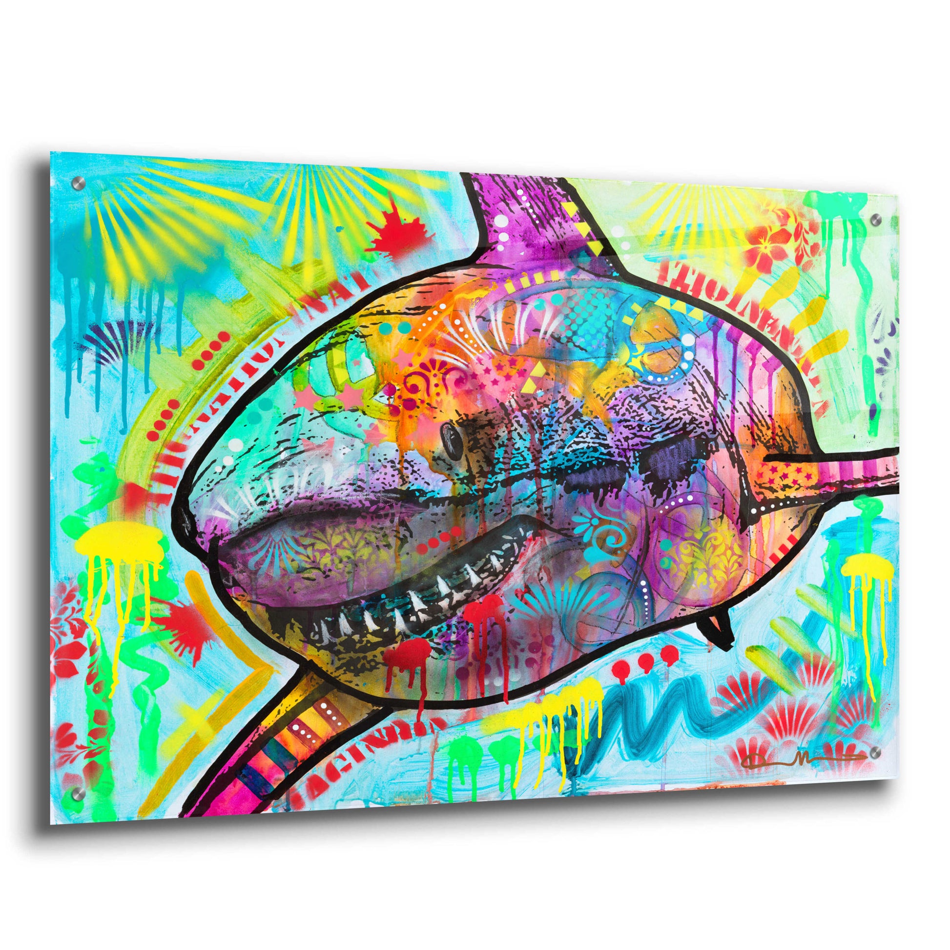 Epic Art 'Shark 2' by Dean Russo, Acrylic Glass Wall Art,36x24