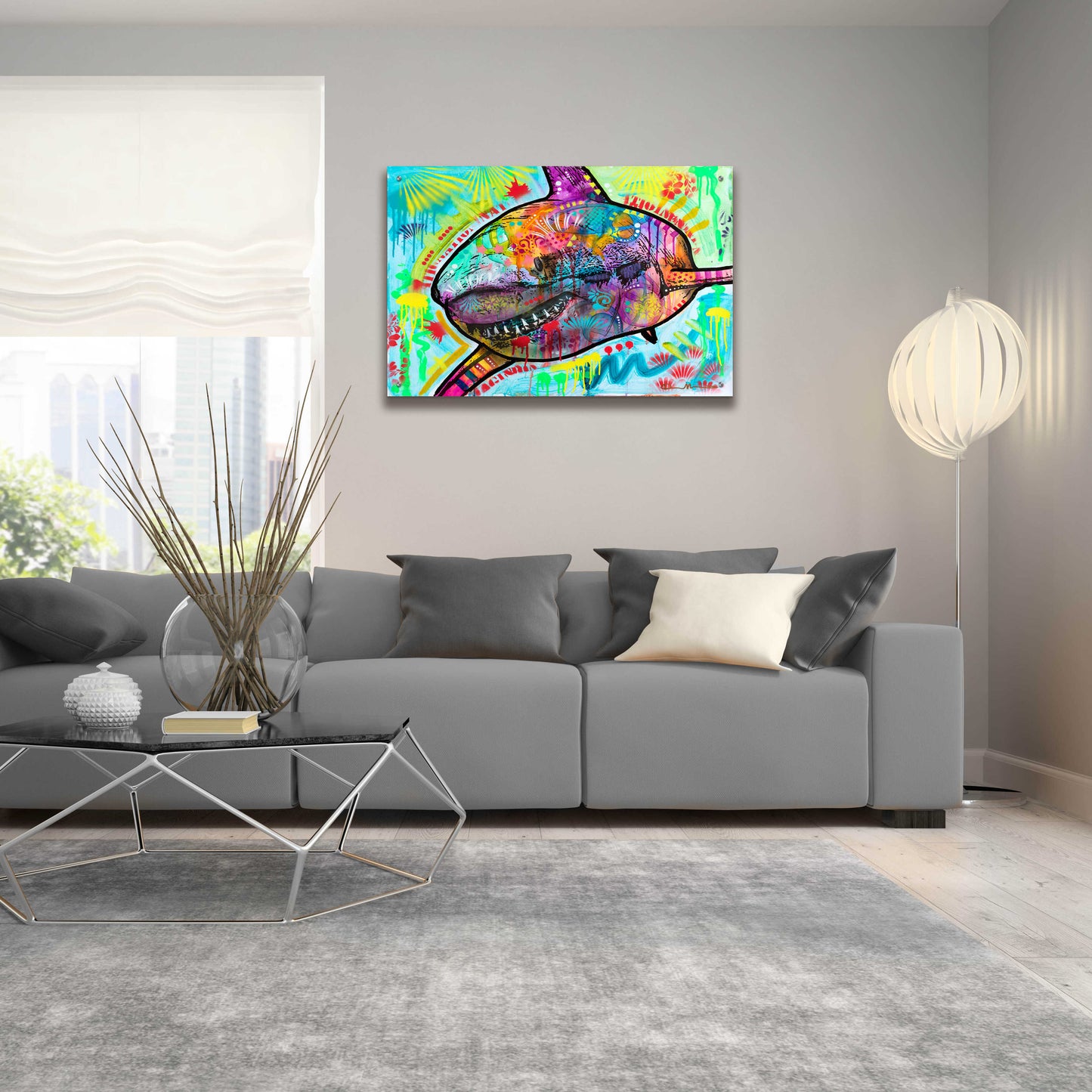 Epic Art 'Shark 2' by Dean Russo, Acrylic Glass Wall Art,36x24