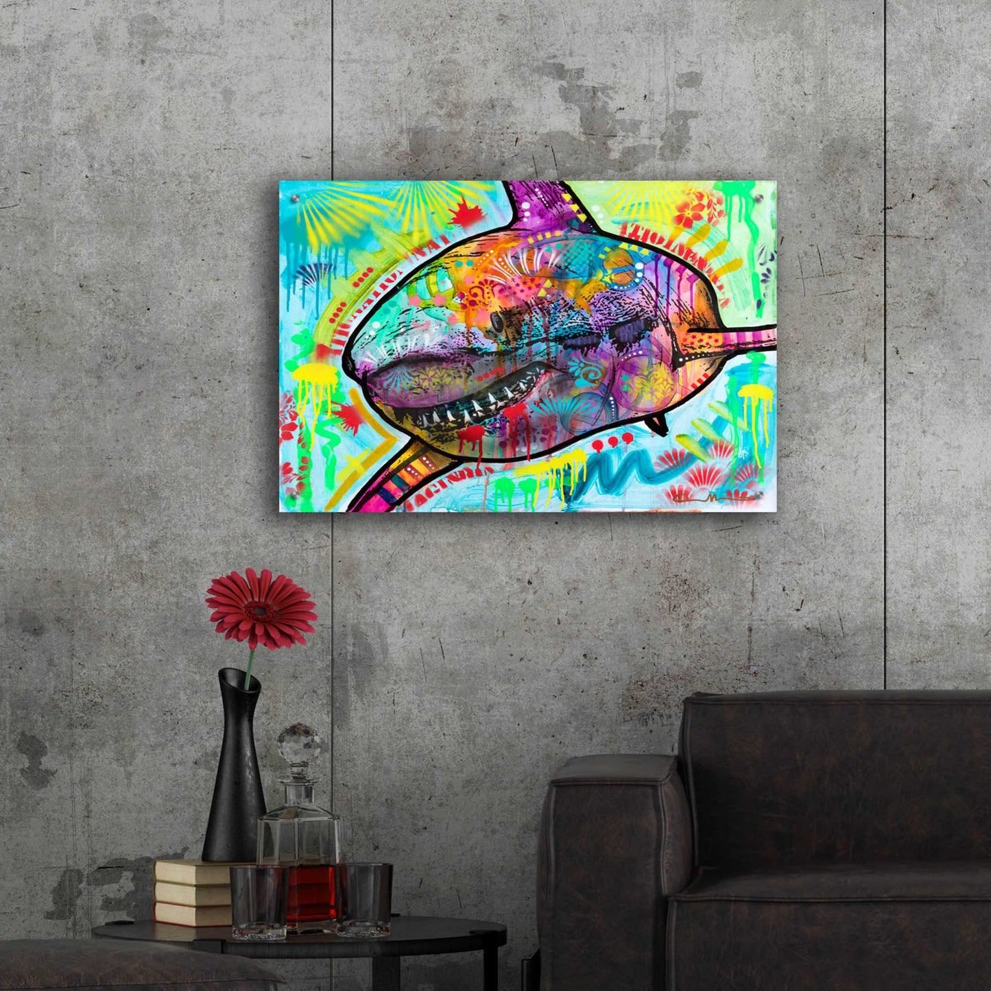 Epic Art 'Shark 2' by Dean Russo, Acrylic Glass Wall Art,36x24