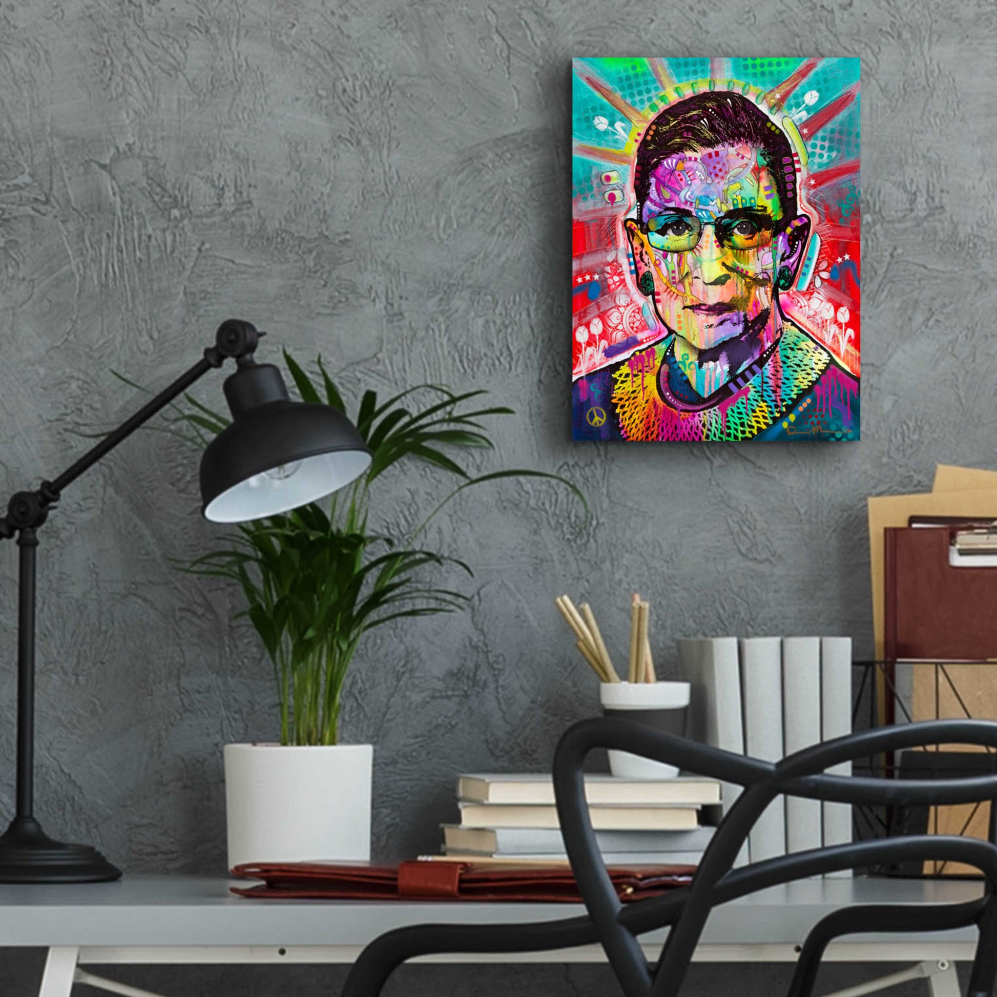 Epic Art 'Ruth Bader Ginsburg' by Dean Russo, Acrylic Glass Wall Art,12x16