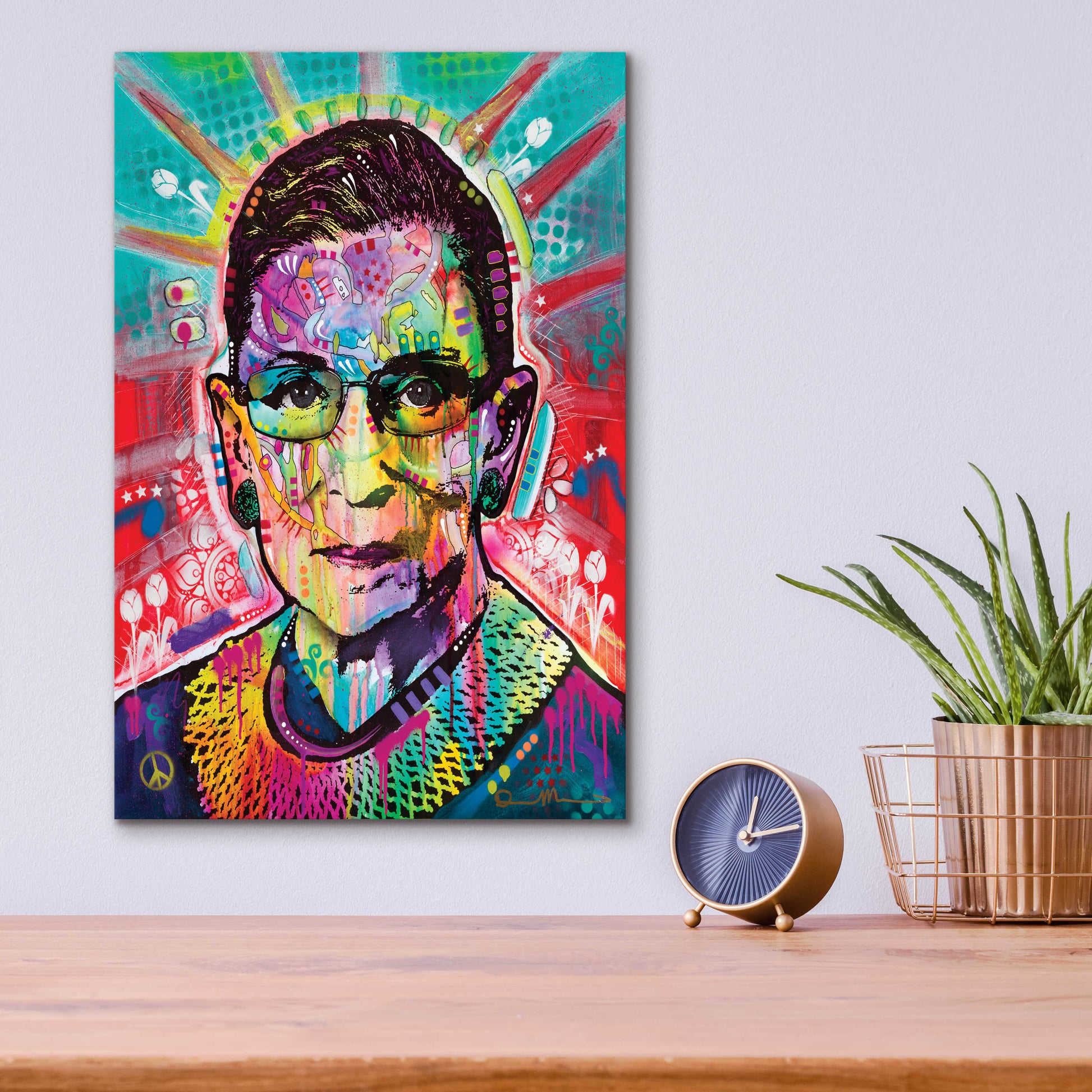 Epic Art 'Ruth Bader Ginsburg' by Dean Russo, Acrylic Glass Wall Art,12x16