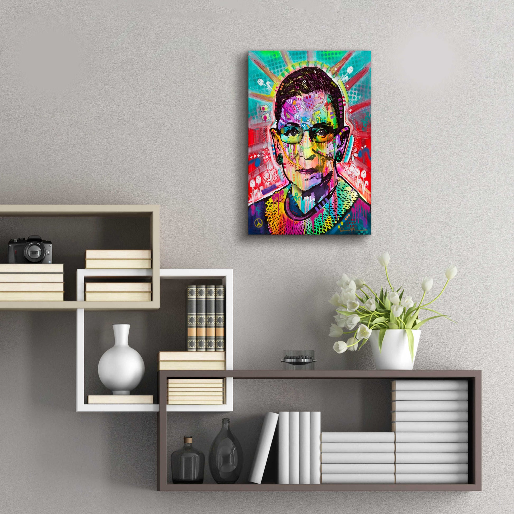 Epic Art 'Ruth Bader Ginsburg' by Dean Russo, Acrylic Glass Wall Art,16x24