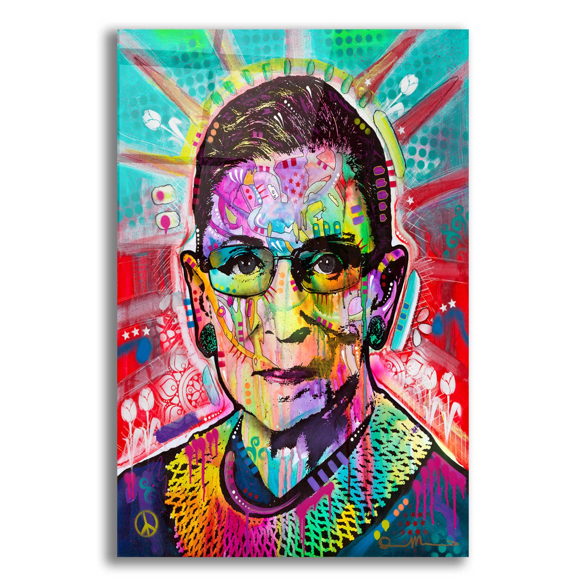 Epic Art 'Ruth Bader Ginsburg' by Dean Russo, Acrylic Glass Wall Art,16x24