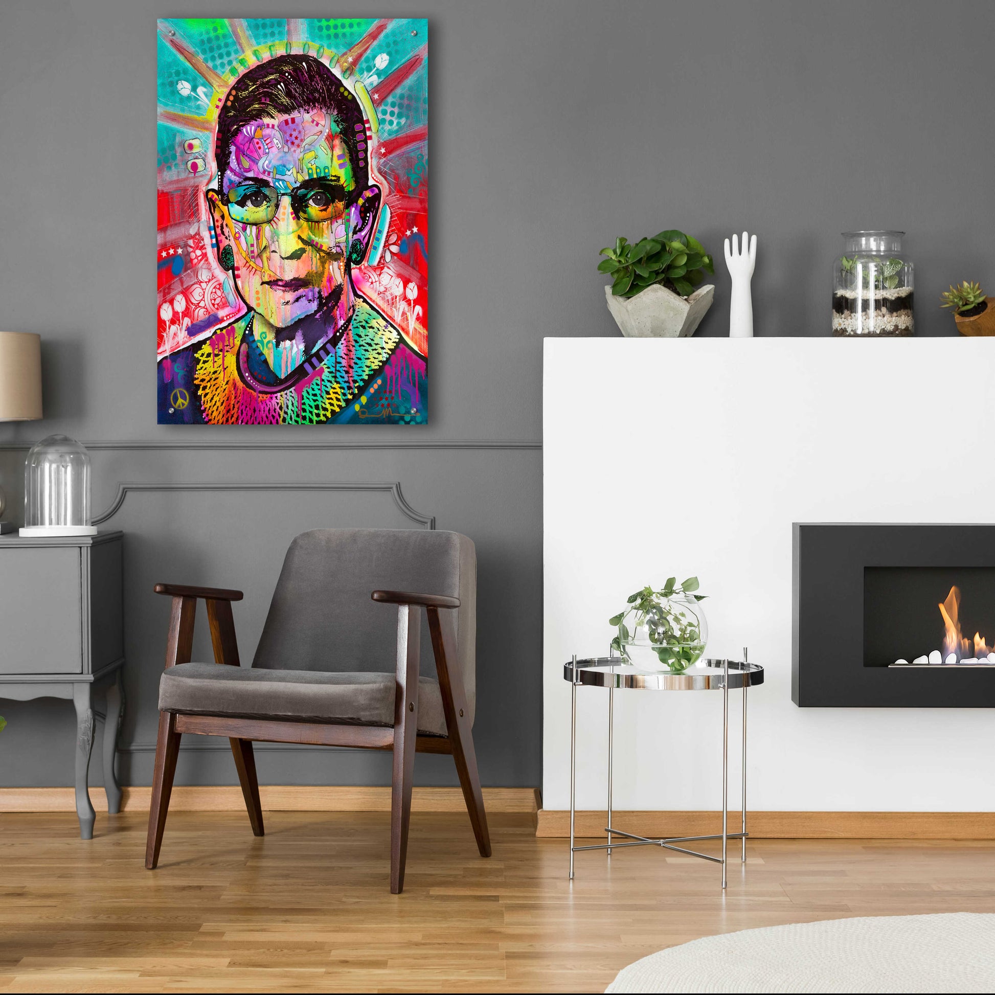 Epic Art 'Ruth Bader Ginsburg' by Dean Russo, Acrylic Glass Wall Art,24x36