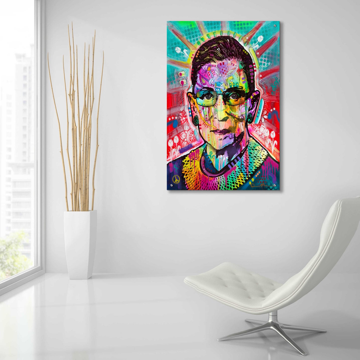 Epic Art 'Ruth Bader Ginsburg' by Dean Russo, Acrylic Glass Wall Art,24x36