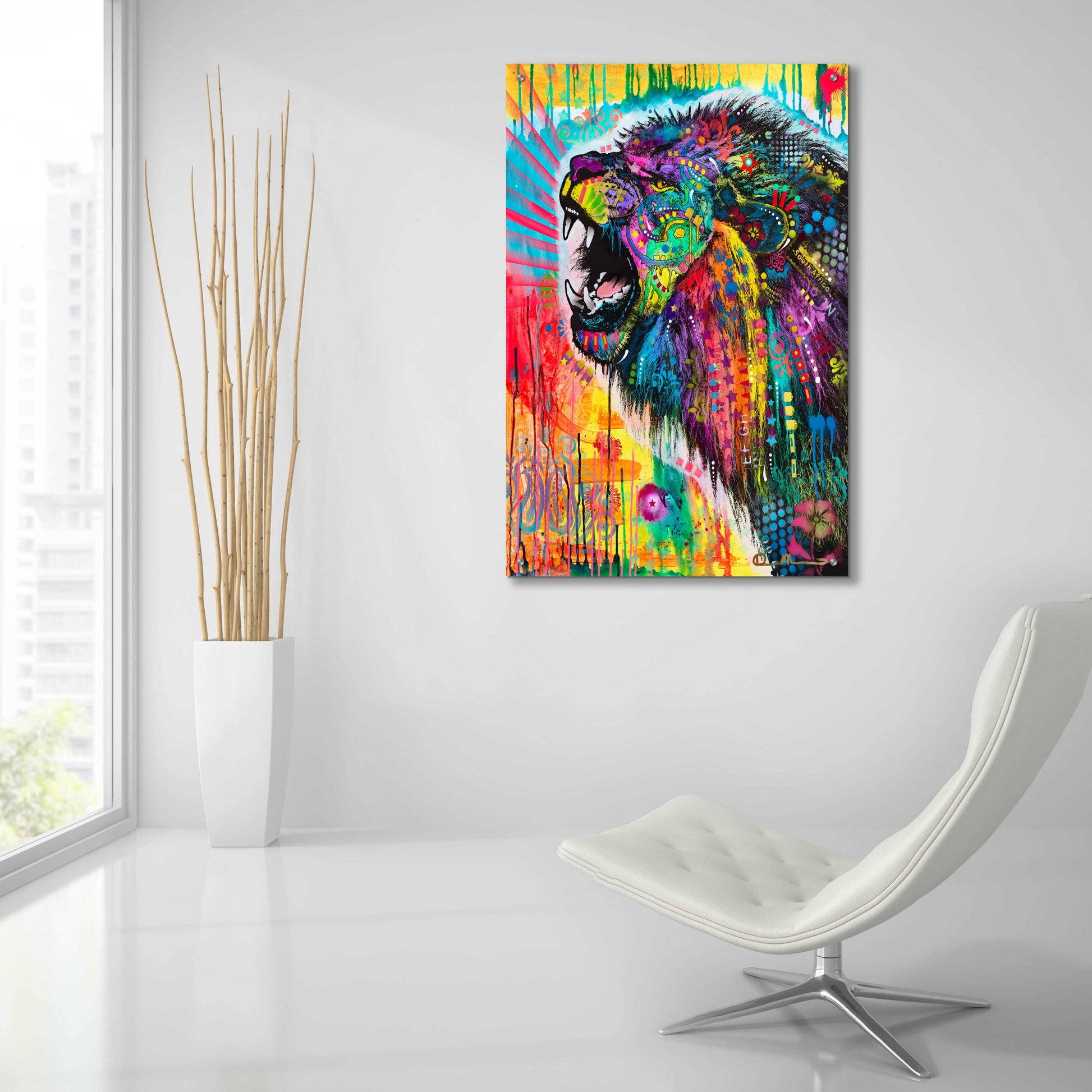 Epic Art 'South African Lion' by Dean Russo, Acrylic Glass Wall Art,24x36