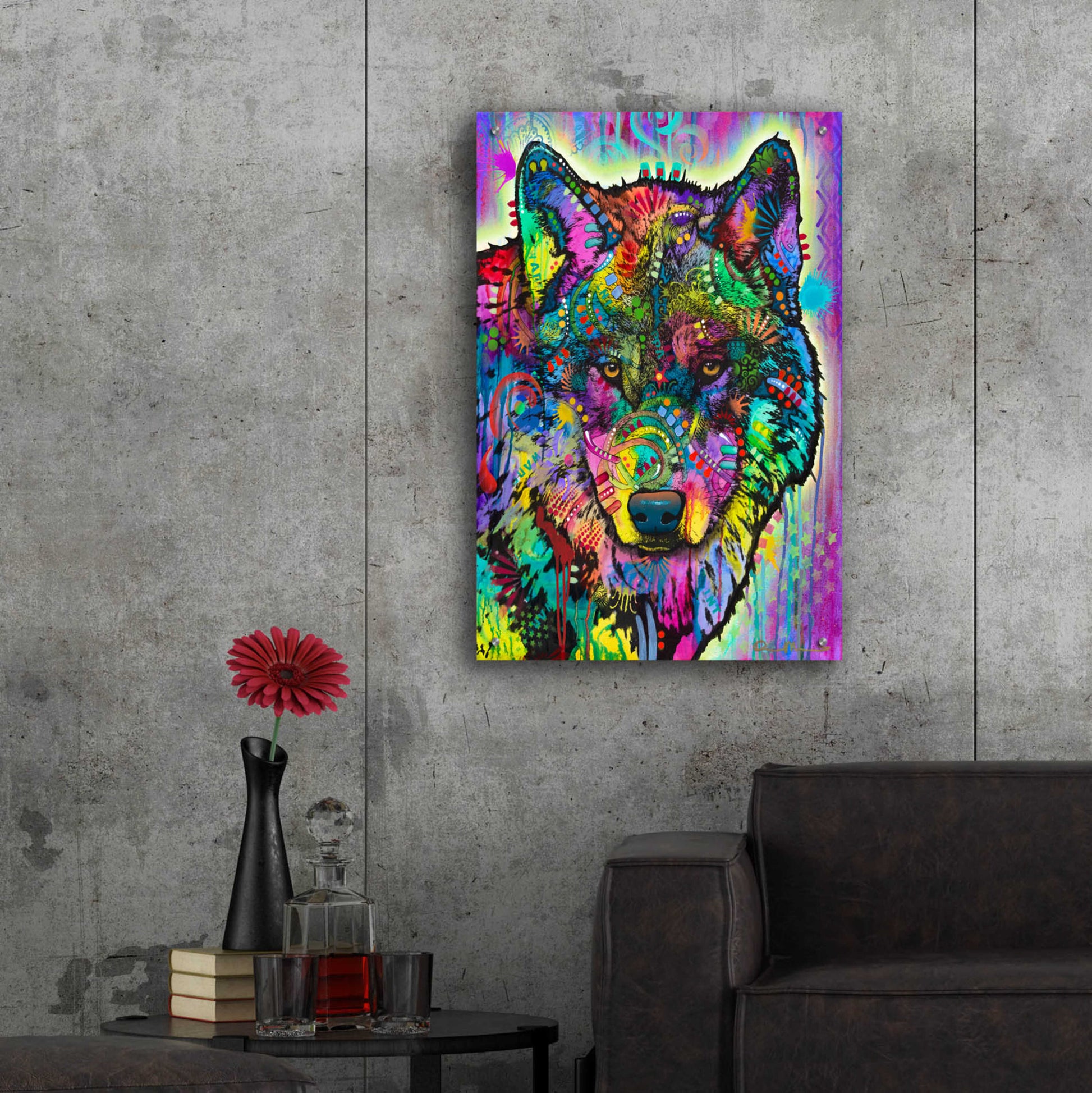 Epic Art 'Warf Wolf' by Dean Russo, Acrylic Glass Wall Art,24x36