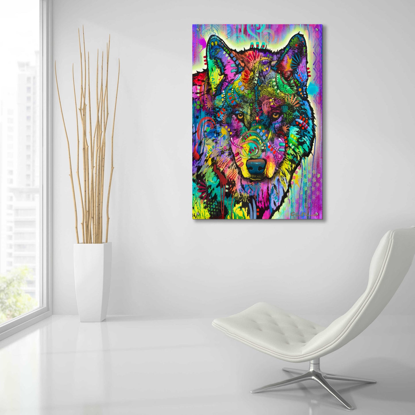 Epic Art 'Warf Wolf' by Dean Russo, Acrylic Glass Wall Art,24x36