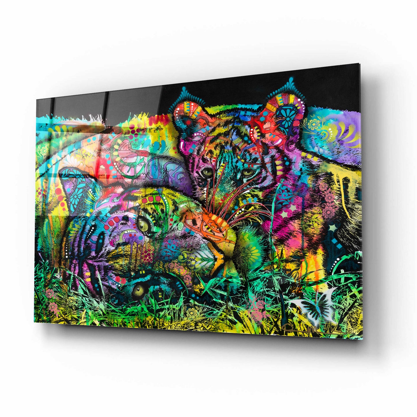 Epic Art 'Mama Tiger and Cub' by Dean Russo, Acrylic Glass Wall Art,16x12