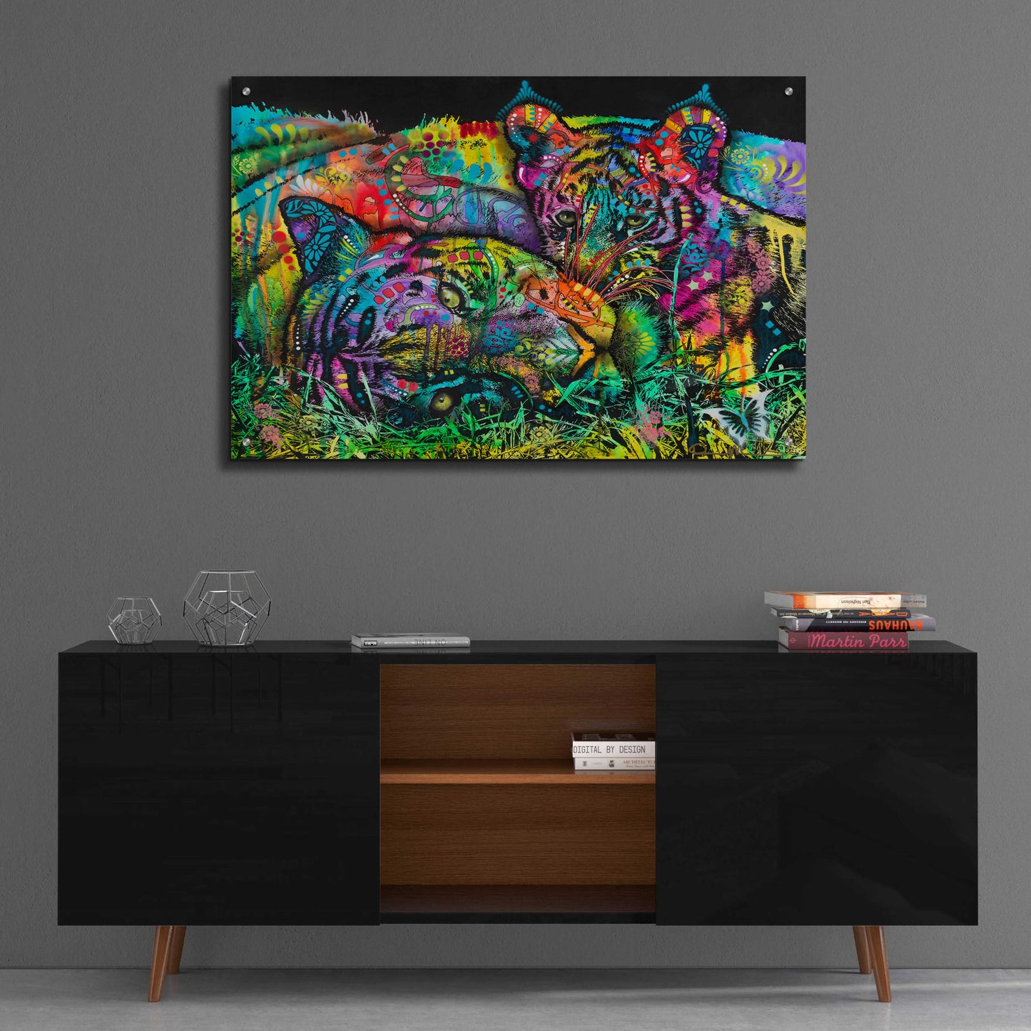 Epic Art 'Mama Tiger and Cub' by Dean Russo, Acrylic Glass Wall Art,36x24