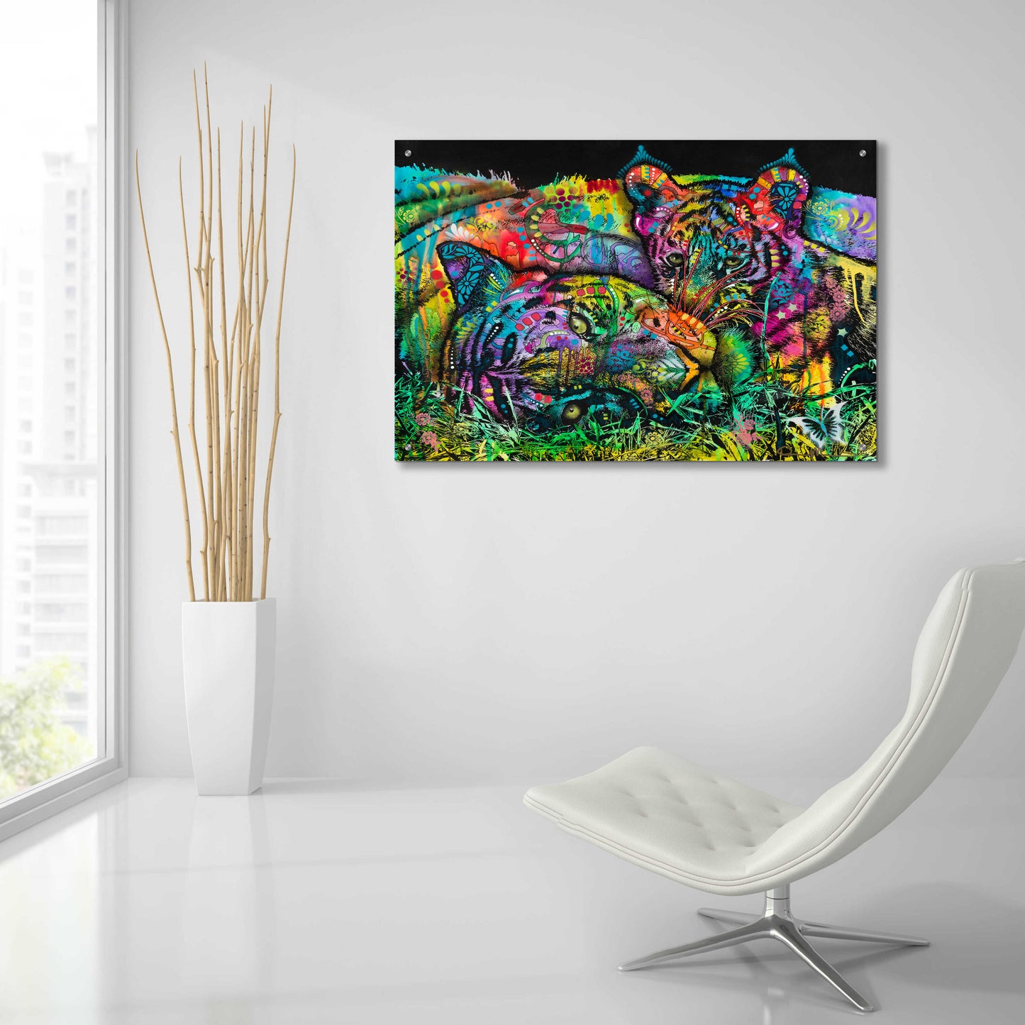 Epic Art 'Mama Tiger and Cub' by Dean Russo, Acrylic Glass Wall Art,36x24