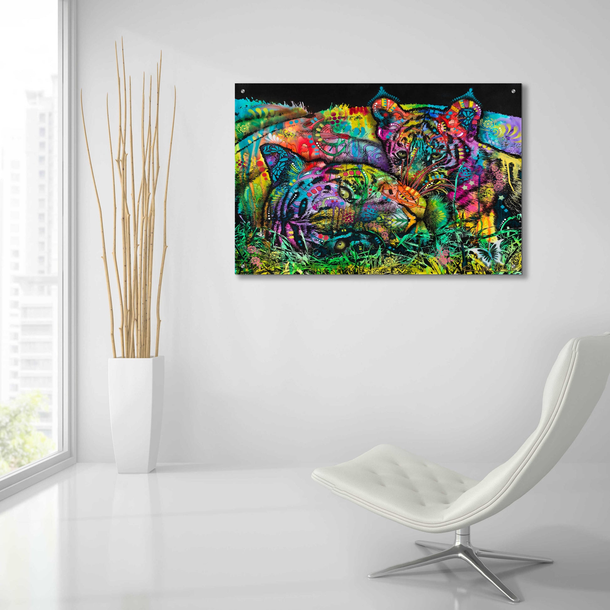 Epic Art 'Mama Tiger and Cub' by Dean Russo, Acrylic Glass Wall Art,36x24