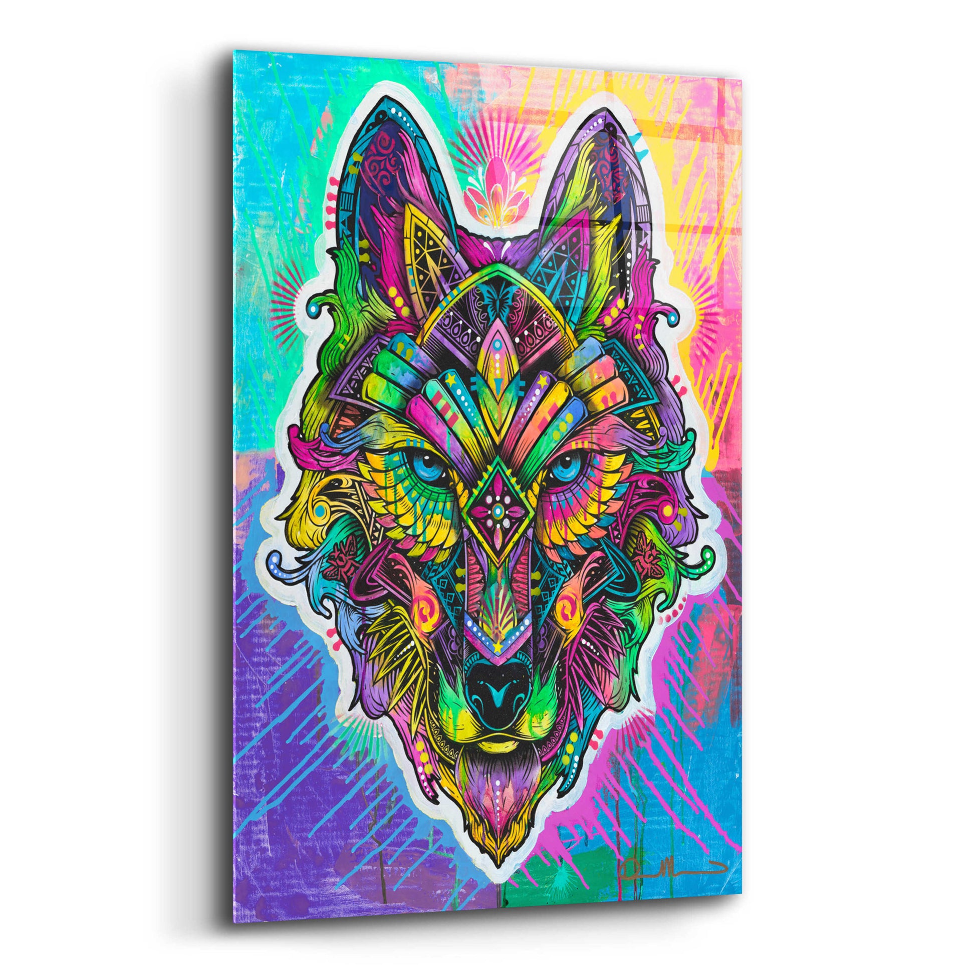 Epic Art 'Wolf Shaman' by Dean Russo, Acrylic Glass Wall Art,12x16