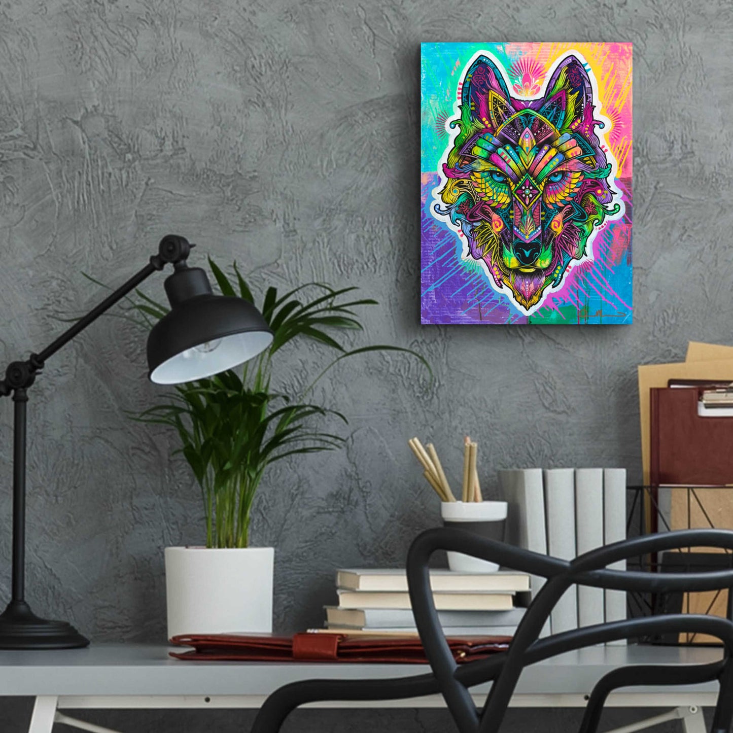 Epic Art 'Wolf Shaman' by Dean Russo, Acrylic Glass Wall Art,12x16