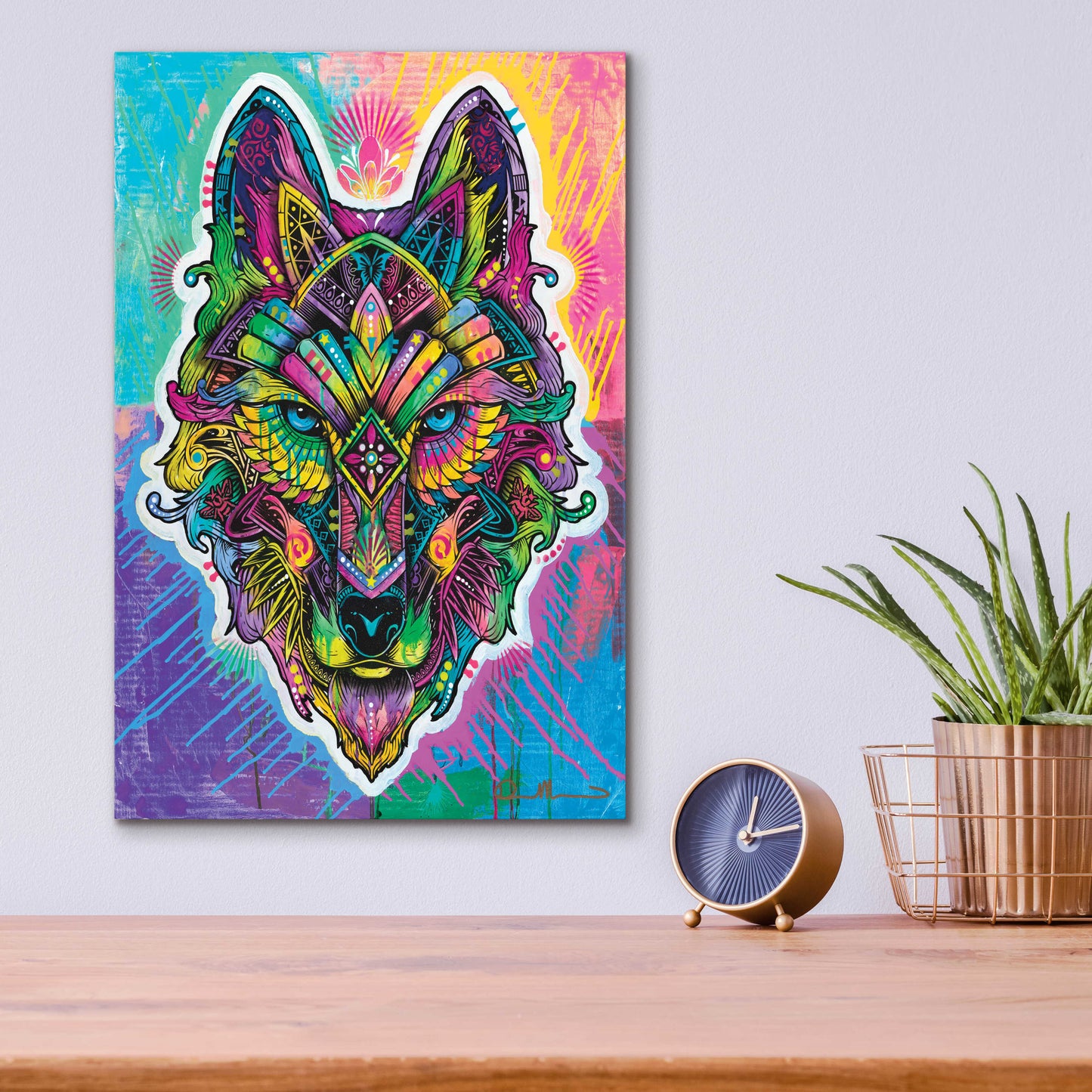 Epic Art 'Wolf Shaman' by Dean Russo, Acrylic Glass Wall Art,12x16