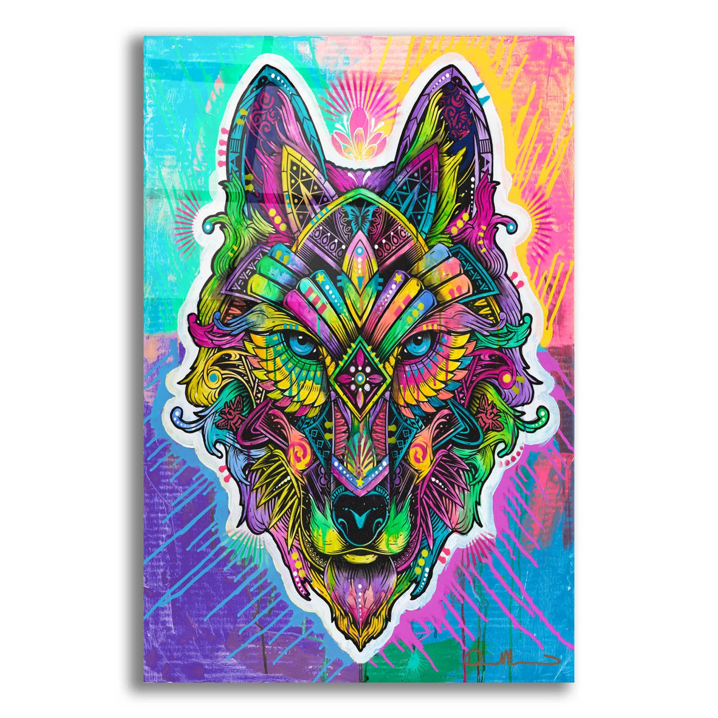 Epic Art 'Wolf Shaman' by Dean Russo, Acrylic Glass Wall Art,12x16