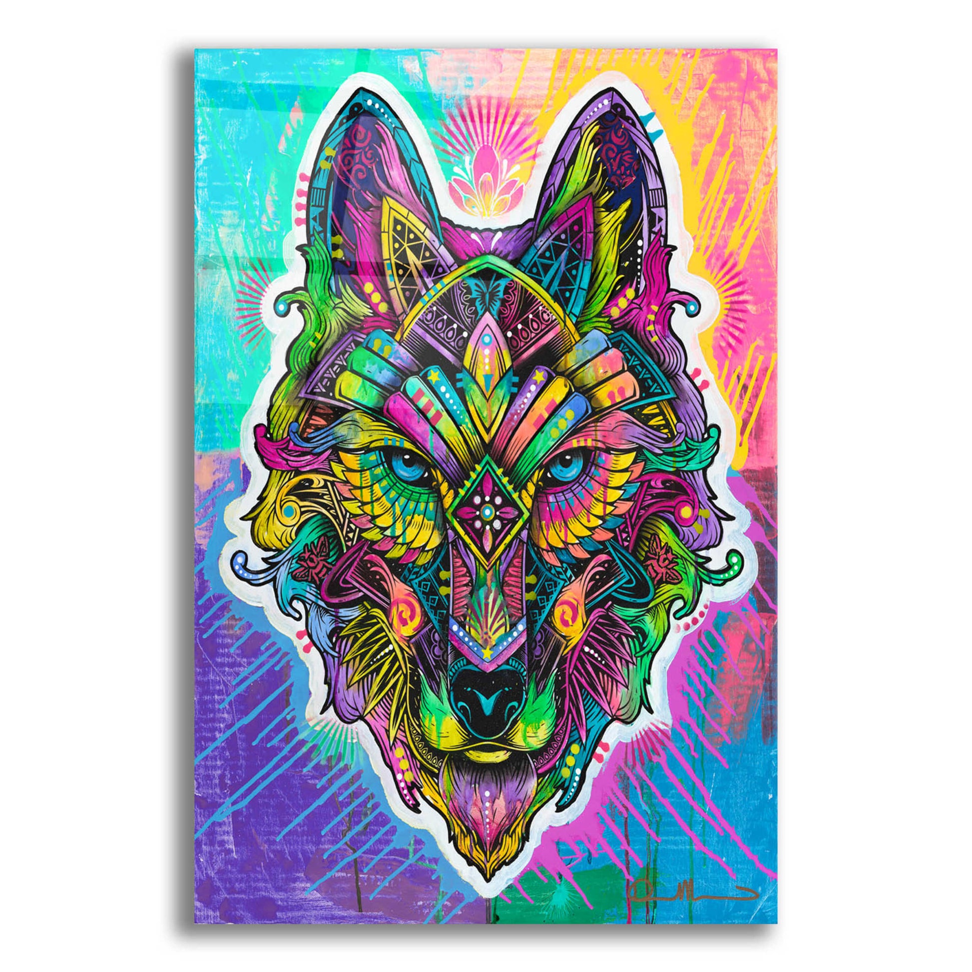 Epic Art 'Wolf Shaman' by Dean Russo, Acrylic Glass Wall Art,12x16