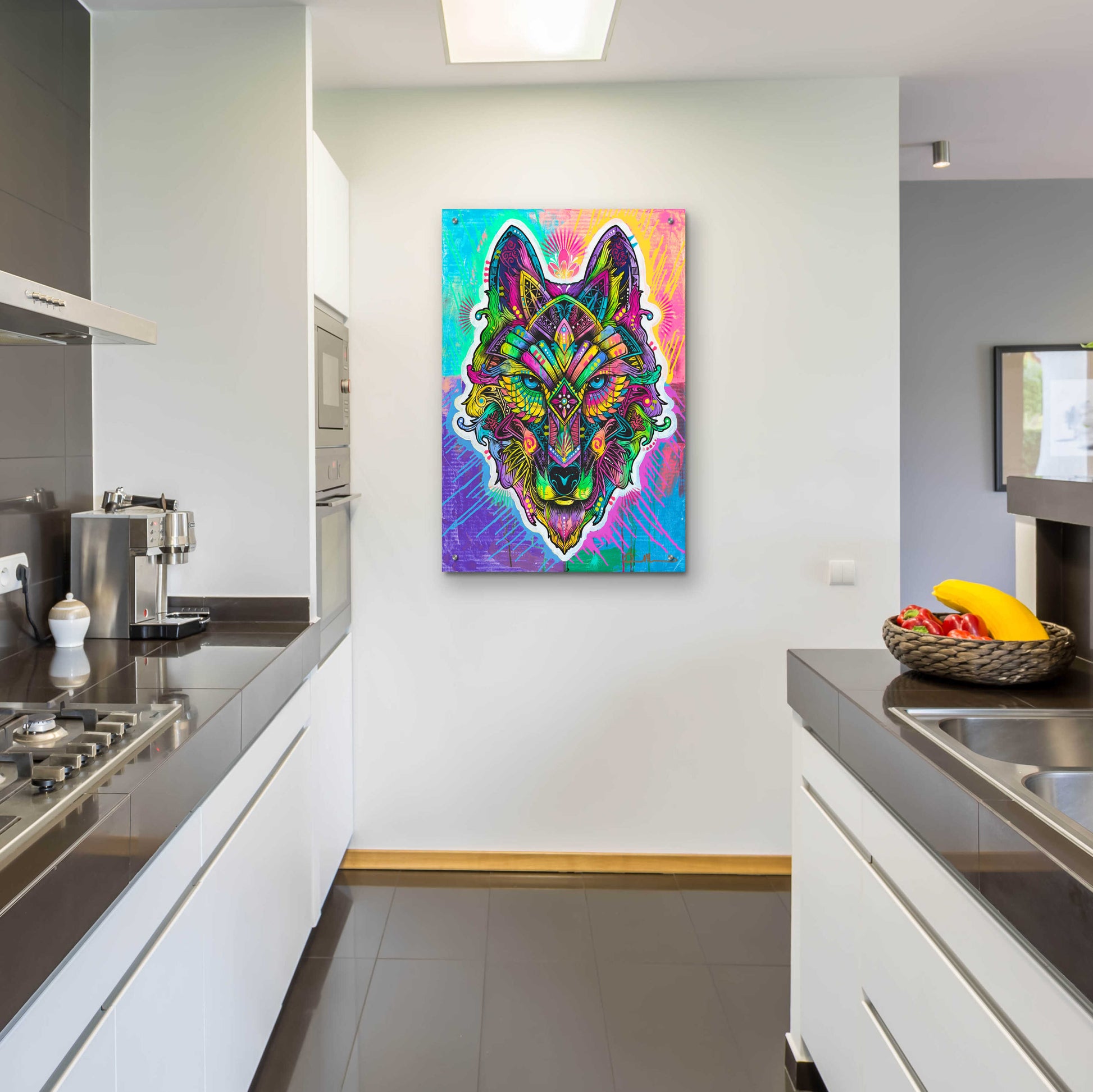 Epic Art 'Wolf Shaman' by Dean Russo, Acrylic Glass Wall Art,24x36