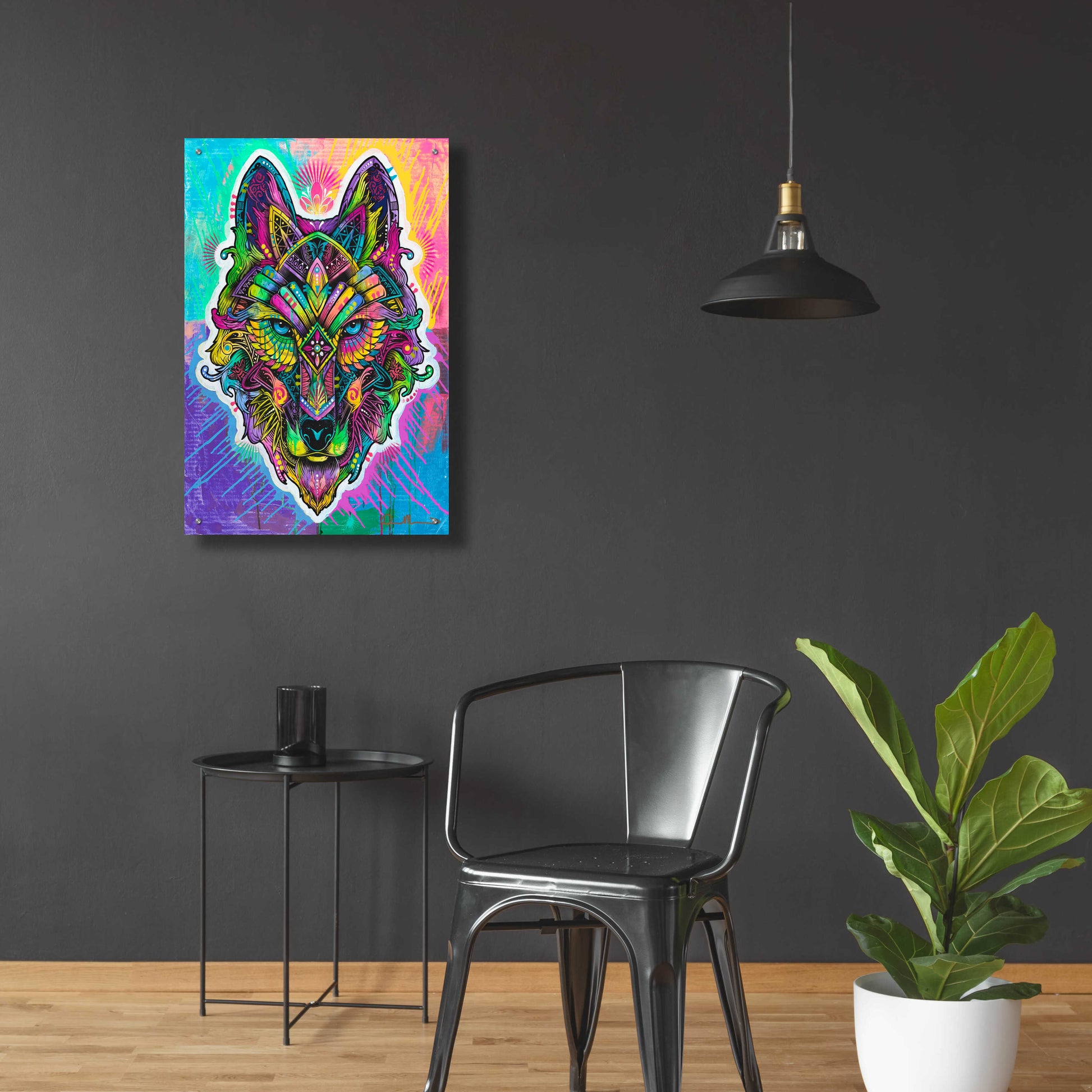 Epic Art 'Wolf Shaman' by Dean Russo, Acrylic Glass Wall Art,24x36