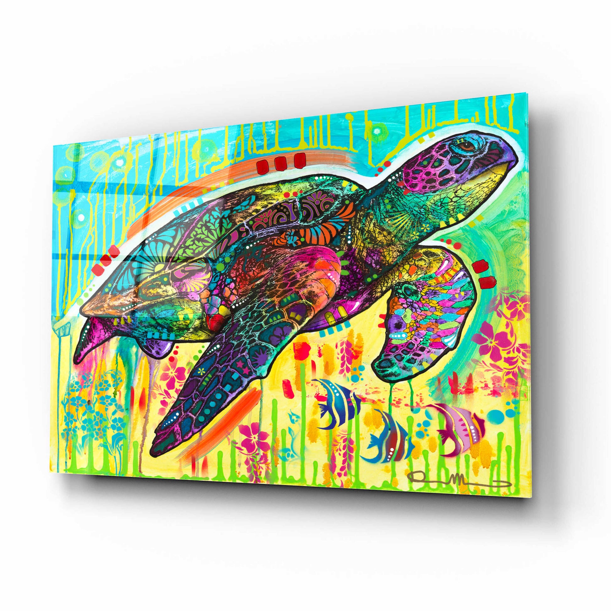 Epic Art 'Sea Turtle' by Dean Russo, Acrylic Glass Wall Art,16x12