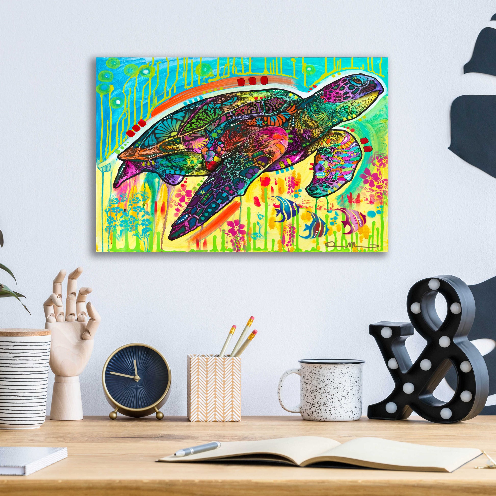 Epic Art 'Sea Turtle' by Dean Russo, Acrylic Glass Wall Art,16x12