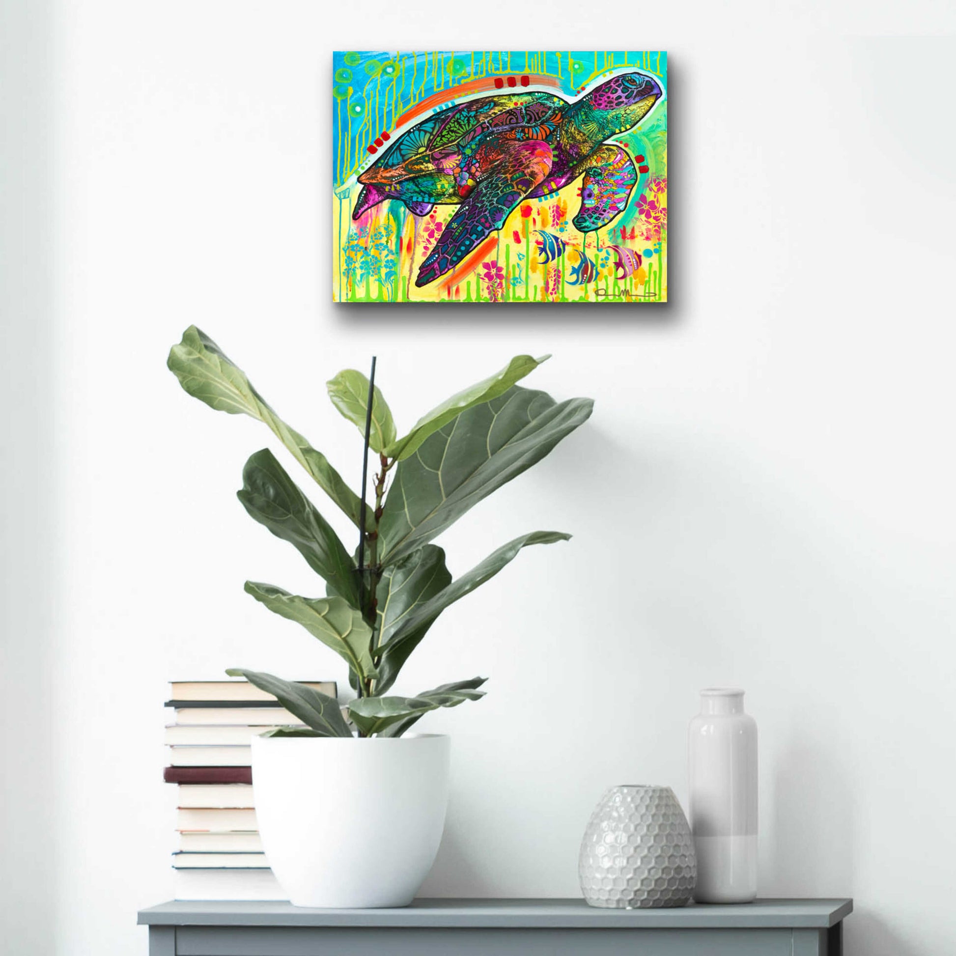 Epic Art 'Sea Turtle' by Dean Russo, Acrylic Glass Wall Art,16x12