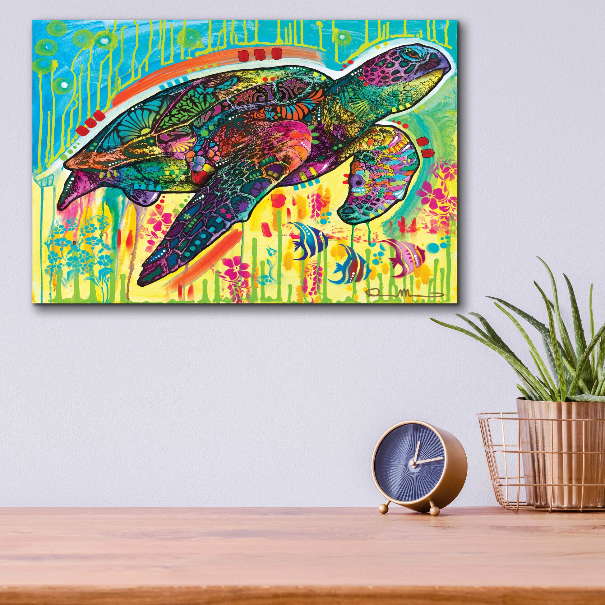 Epic Art 'Sea Turtle' by Dean Russo, Acrylic Glass Wall Art,16x12